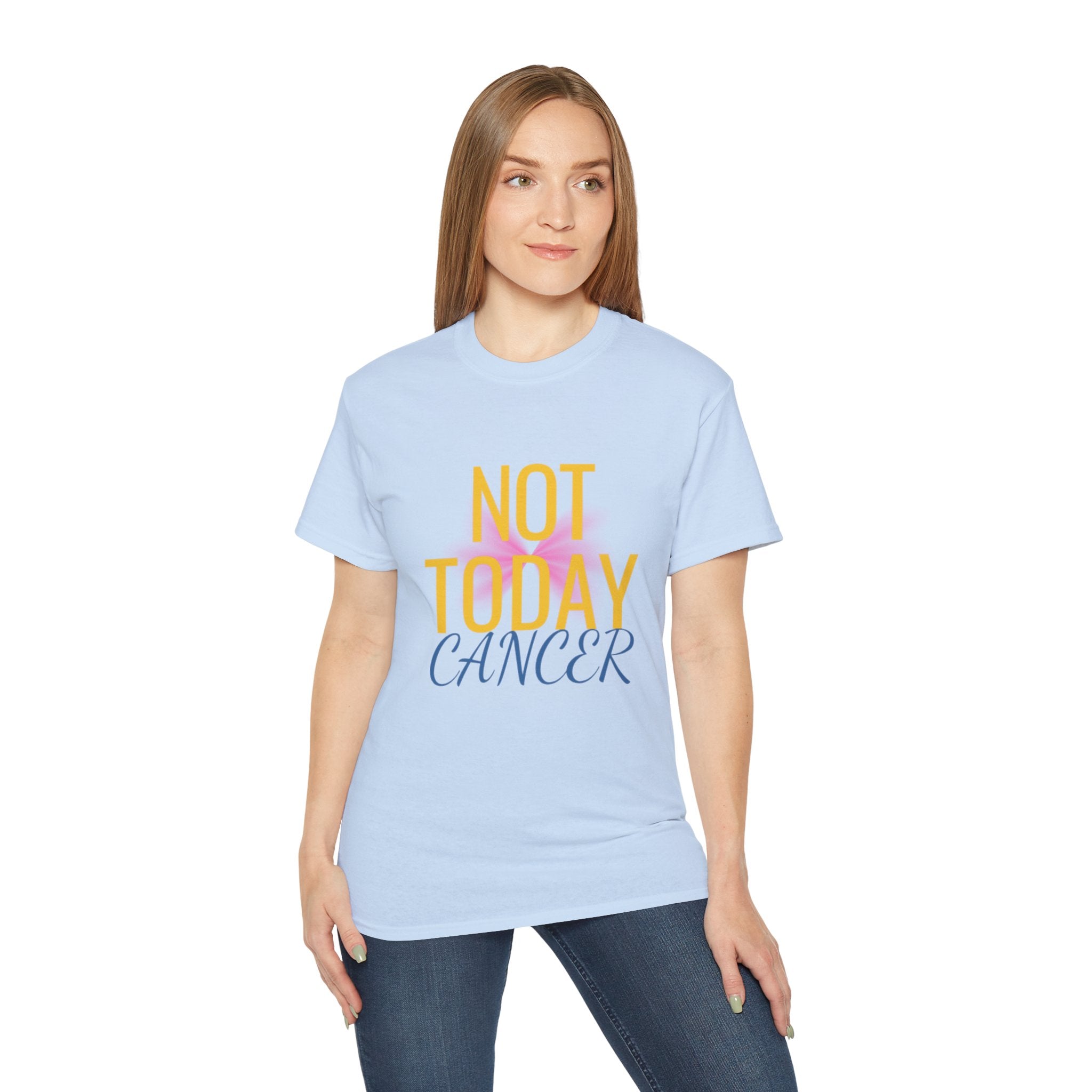 Not Today Cancer T-Shirt — Inspirational Cancer Awareness Tee with Pink Ribbon