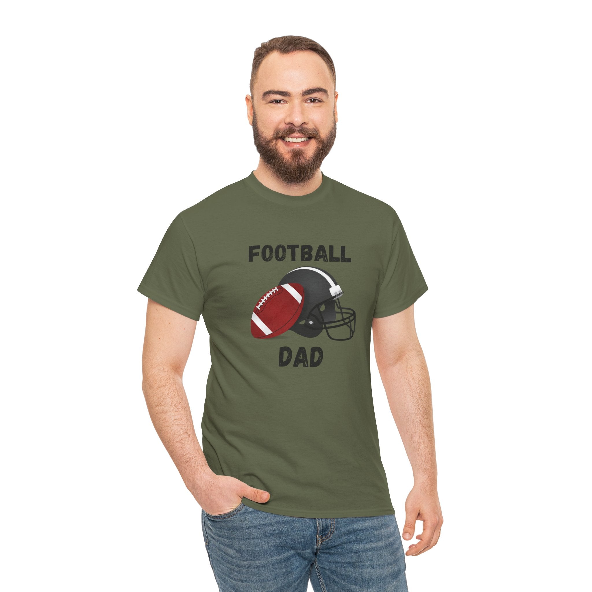 Football Dad T-Shirt — Classic Football & Helmet Tee for Proud Dads
