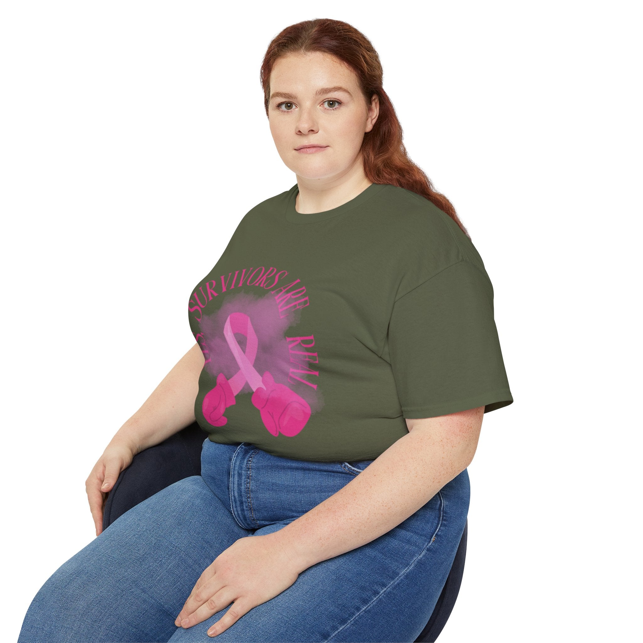Breast Cancer Survivors Are Real T-Shirt — Pink Ribbon Boxing Gloves Tee