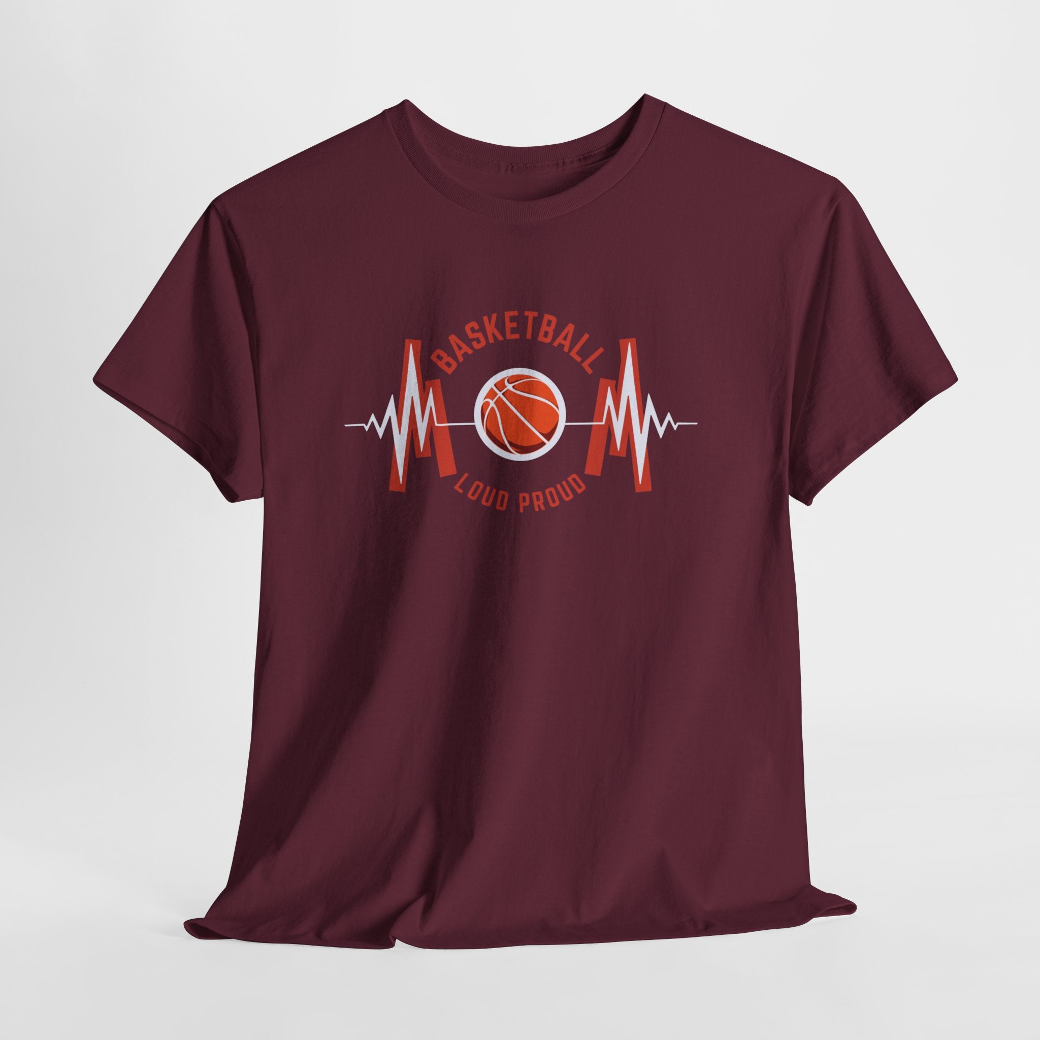 Basketball Mom Loud Proud Tee — Heartbeat Hoop Graphic T‑Shirt