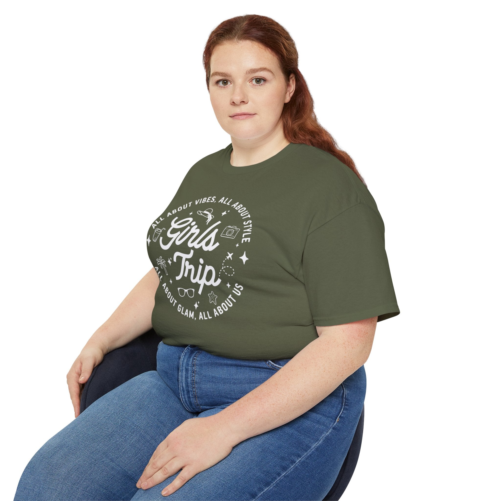 Girls Trip T-Shirt — 'All About Vibes, All About Style' Graphic Tee for Bachelorette & Vacation