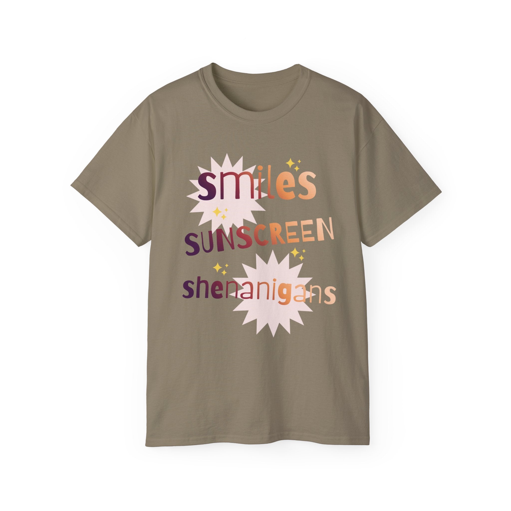Smiles Sunscreen Shenanigans Tee — Fun Summer Beach Shirt