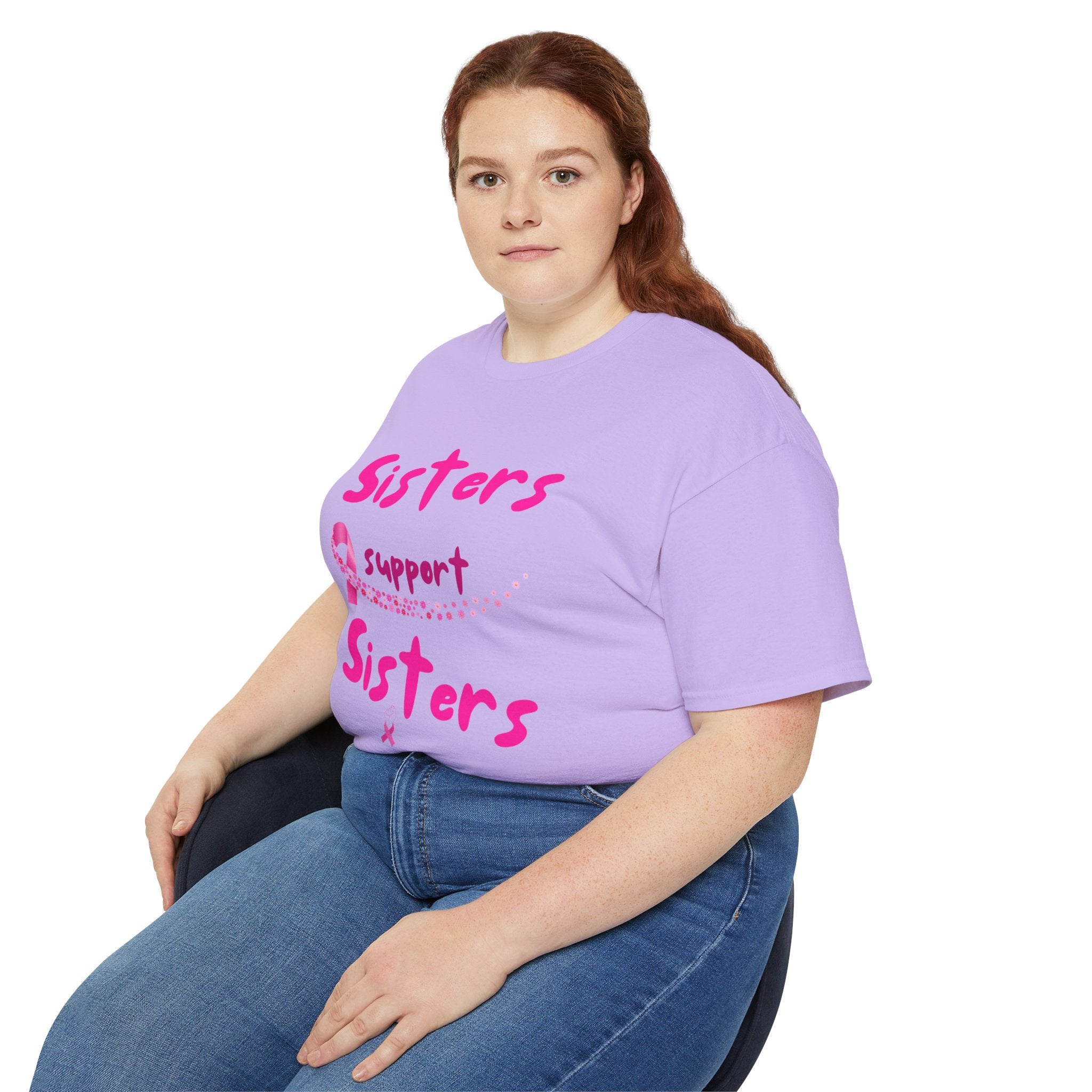 Sisters Support Sisters Pink Ribbon Tee