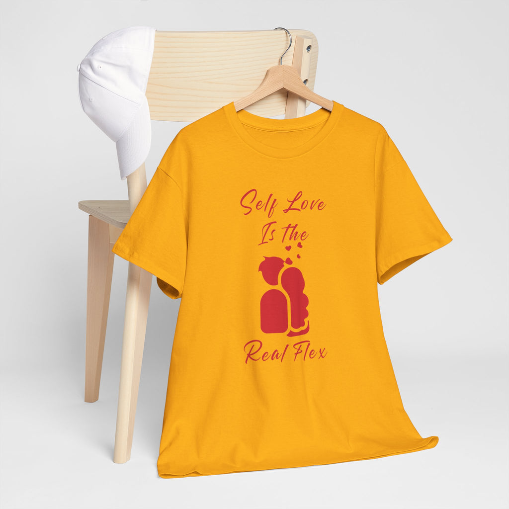 T-Shirt — "Self Love Is The Real Flex" Romantic Couple Graphic Tee