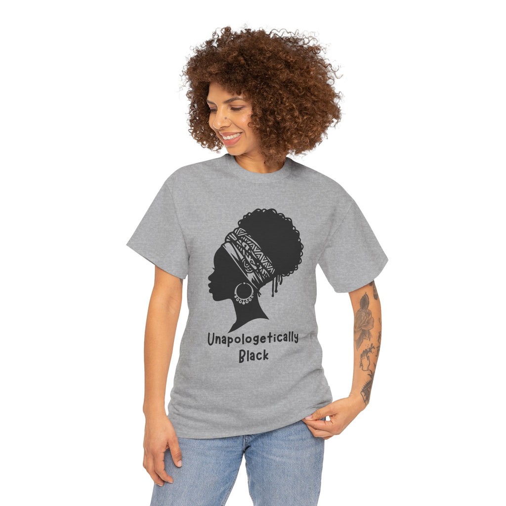 Meditative Woman Line Art Tee – "Unapologetically Black" Cotton T‑Shirt