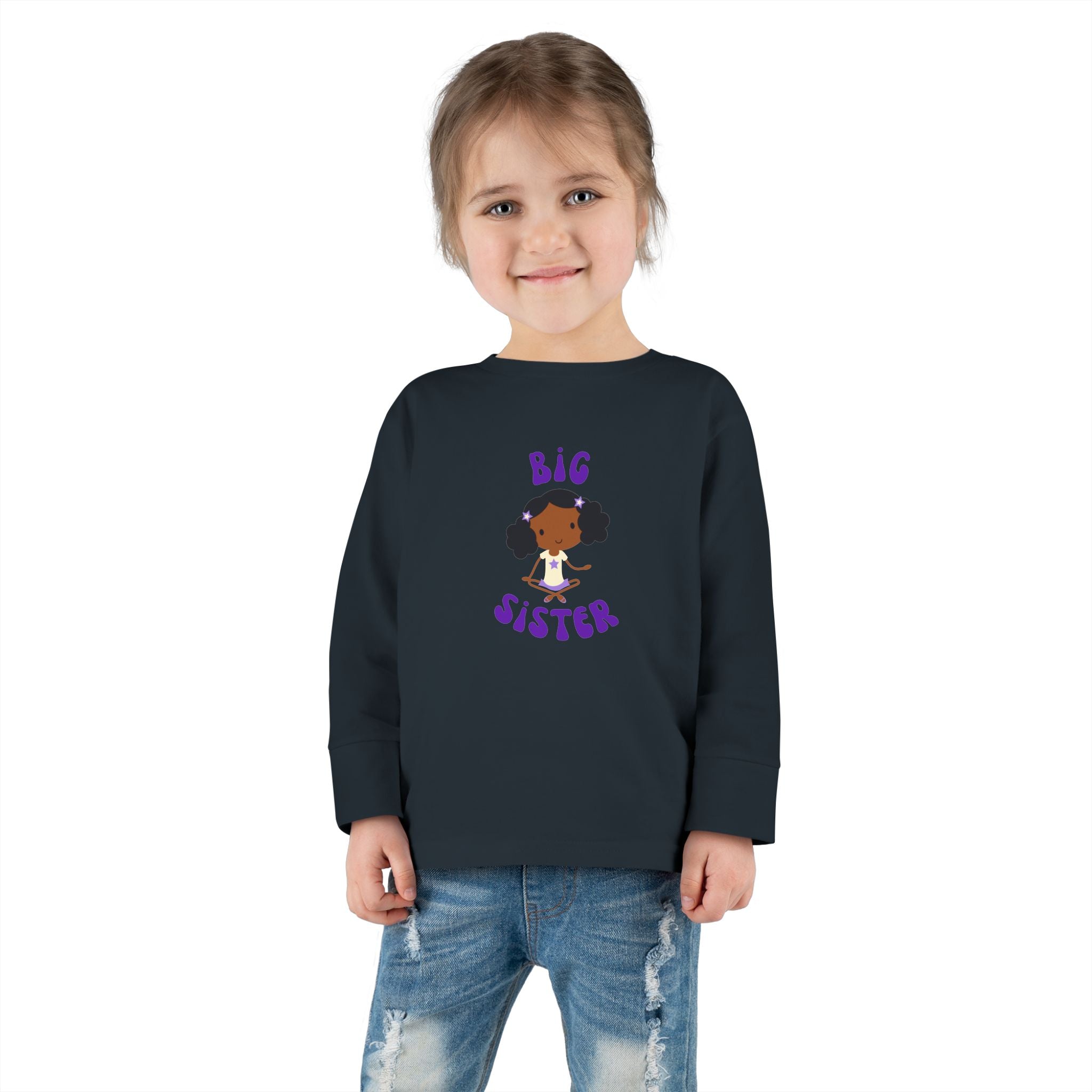 Big Sister Toddler Long Sleeve Tee — Cute Sister Announcement Shirt