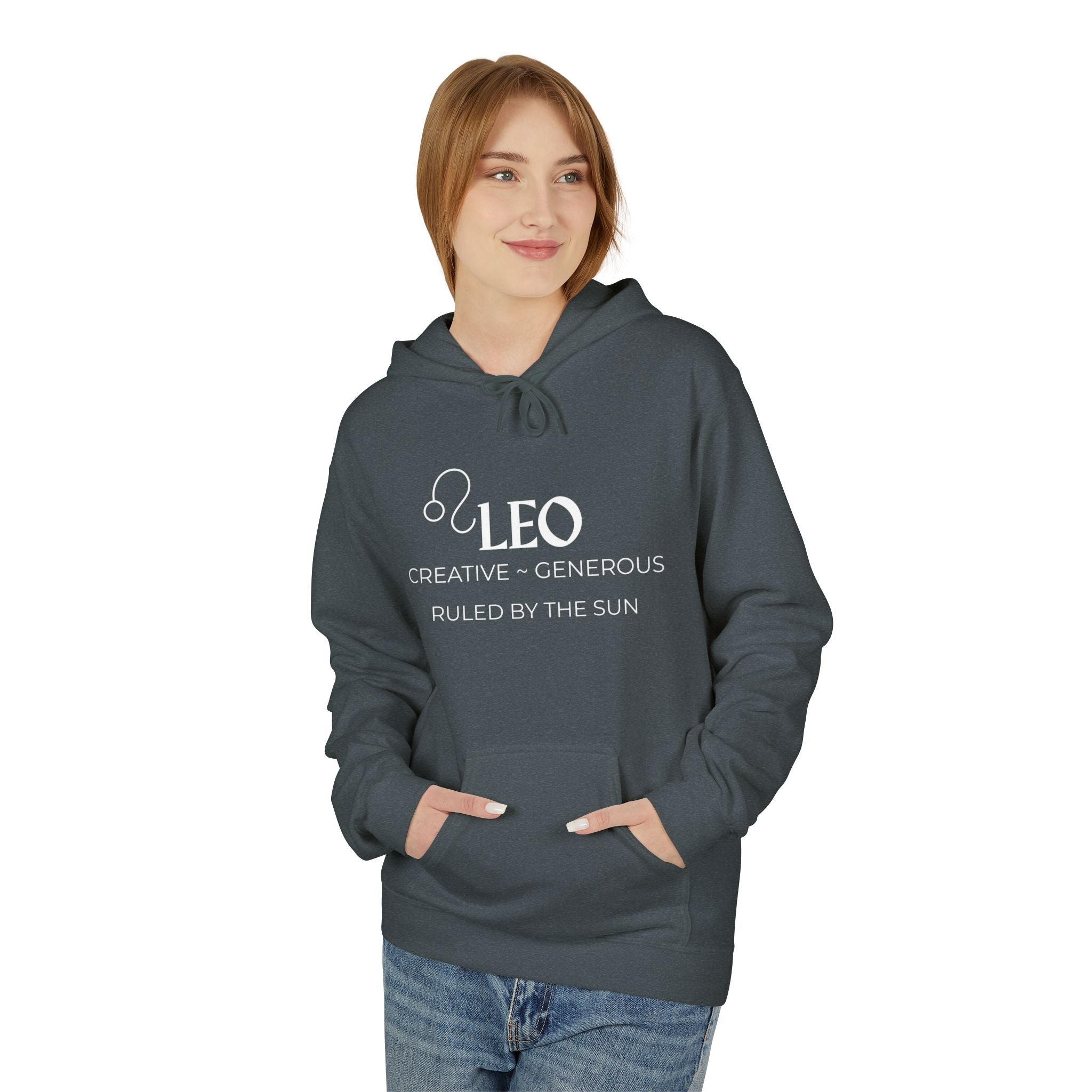 Leo Unisex Fleece Hoodie with Custom Design