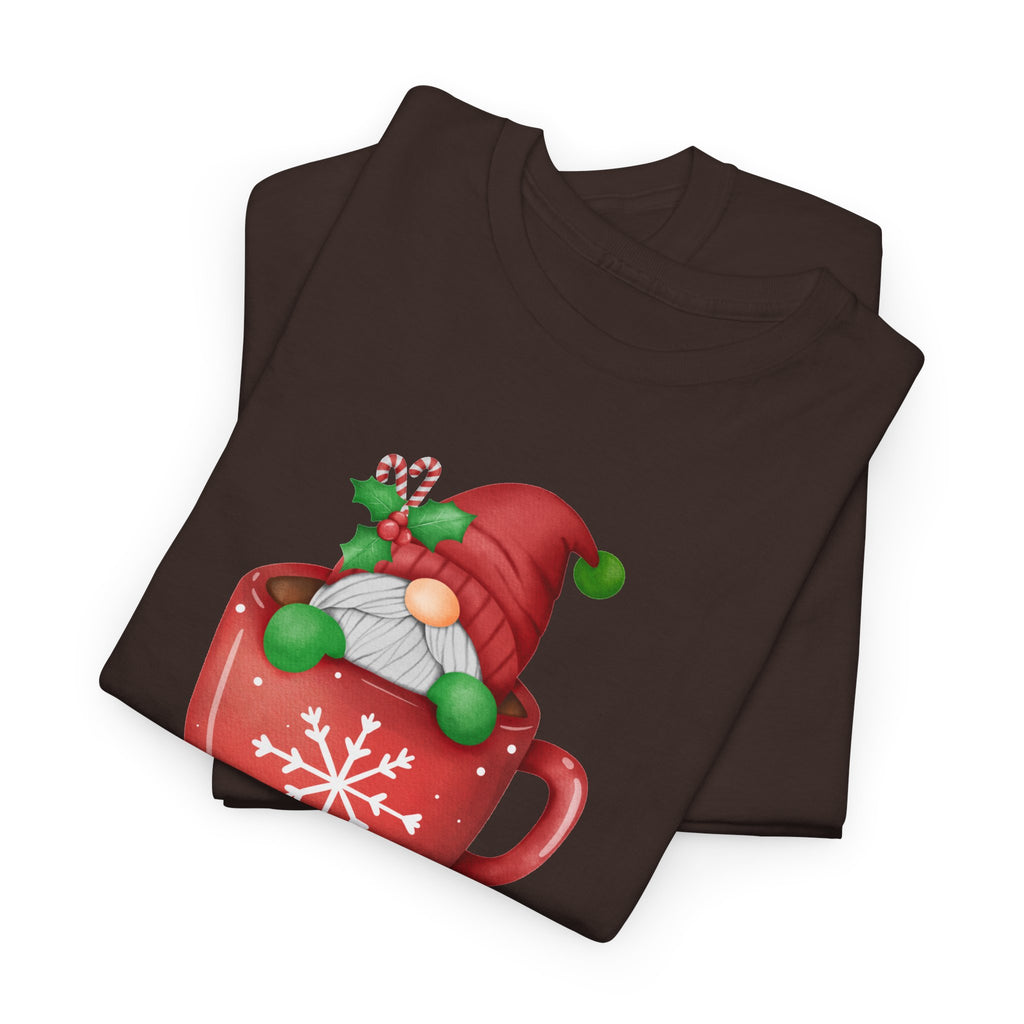 Merry Christmas Gnome in Mug Graphic T-Shirt