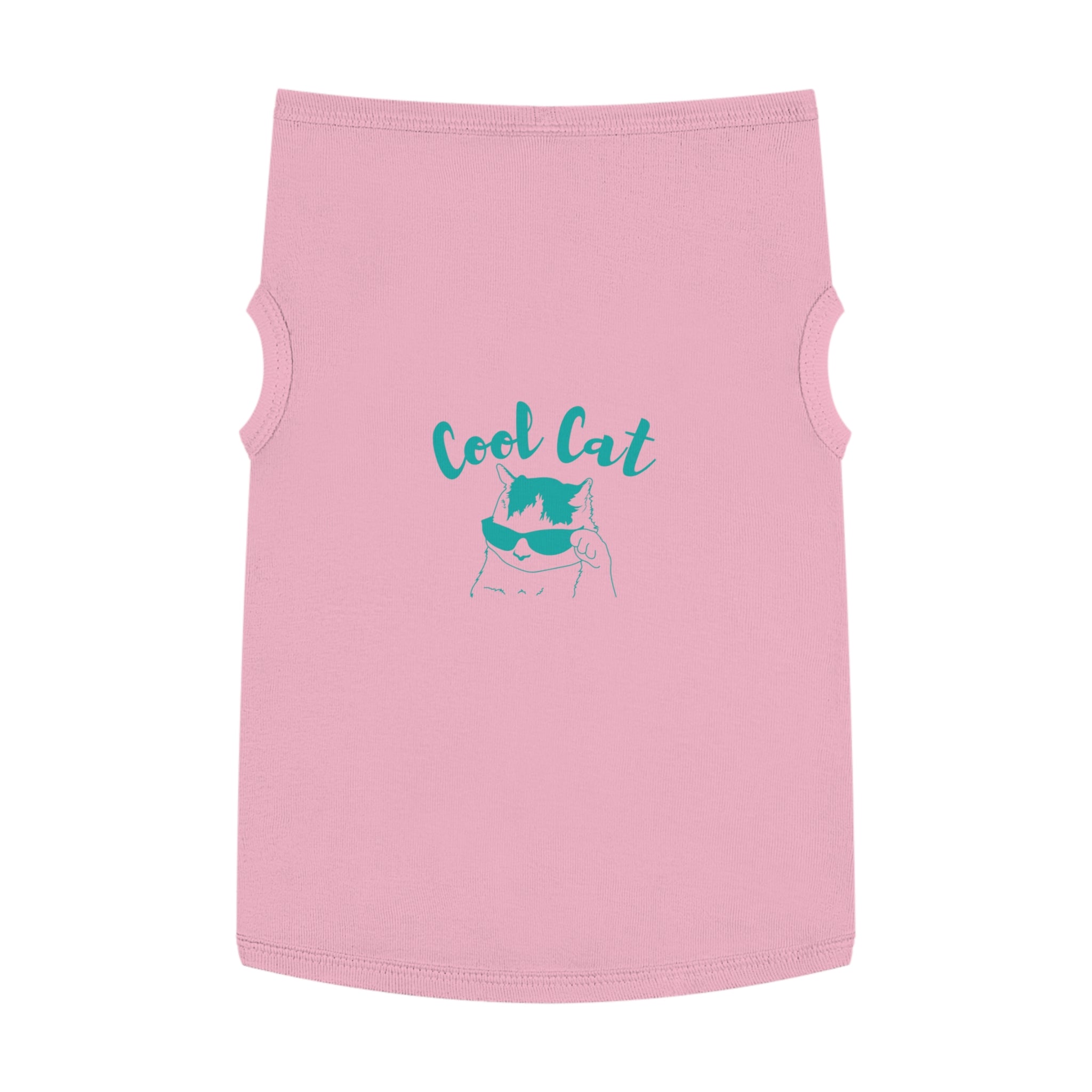 Cool Cat Pet Tank Top — Teal "Cool Cat" Graphic Dog & Cat Shirt