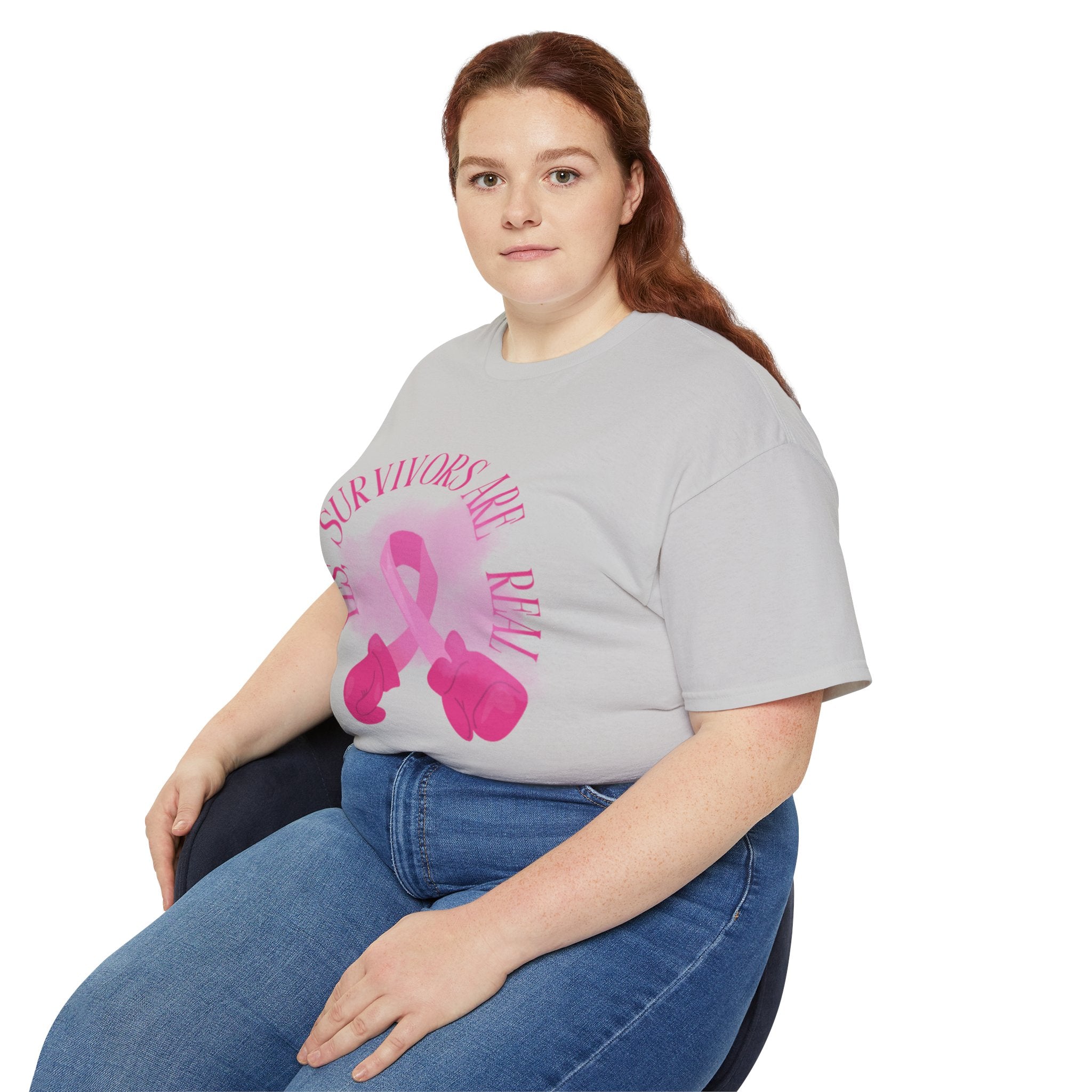 Breast Cancer Survivors Are Real T-Shirt — Pink Ribbon Boxing Gloves Tee