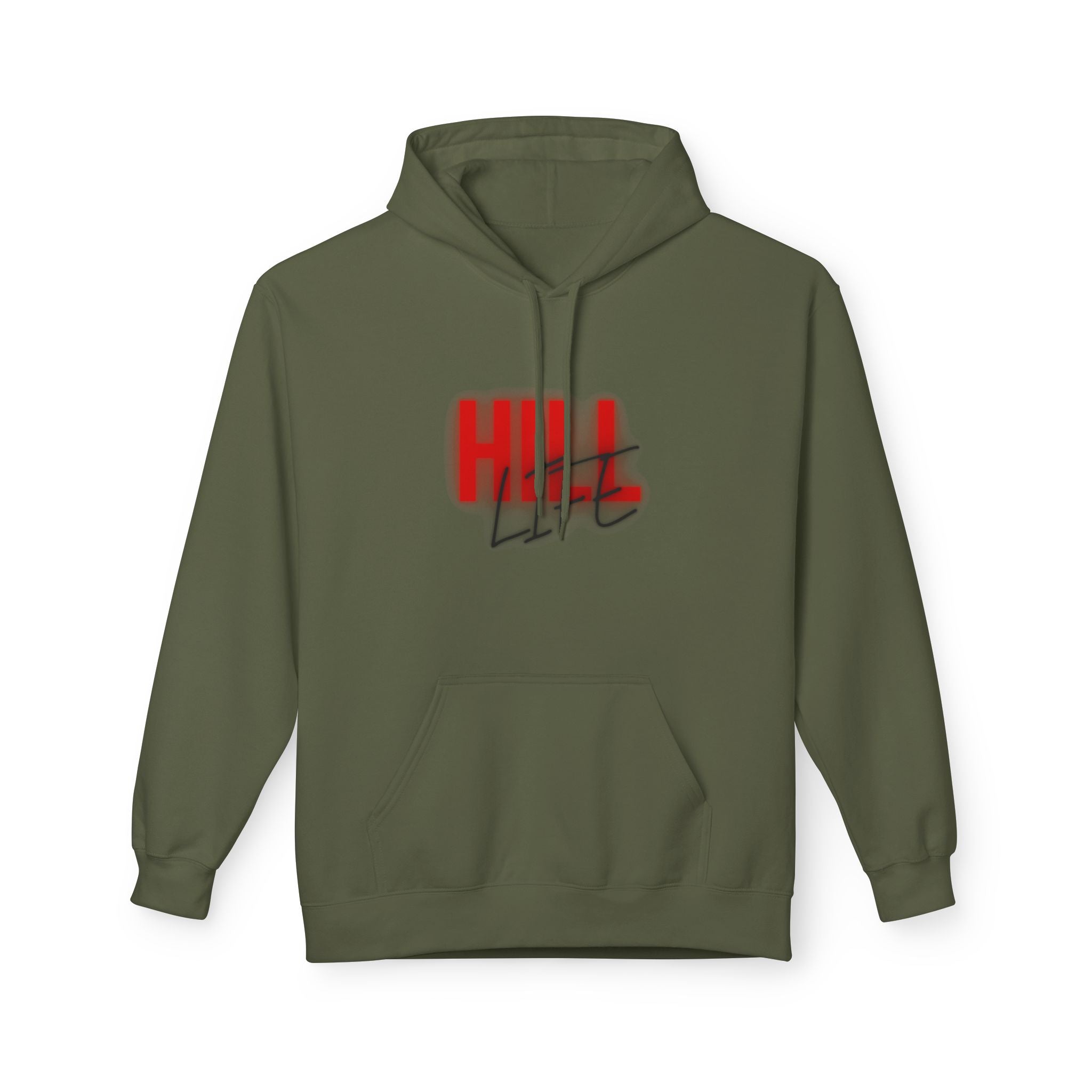 Hill Life Hoodie — # Red Script Pullover