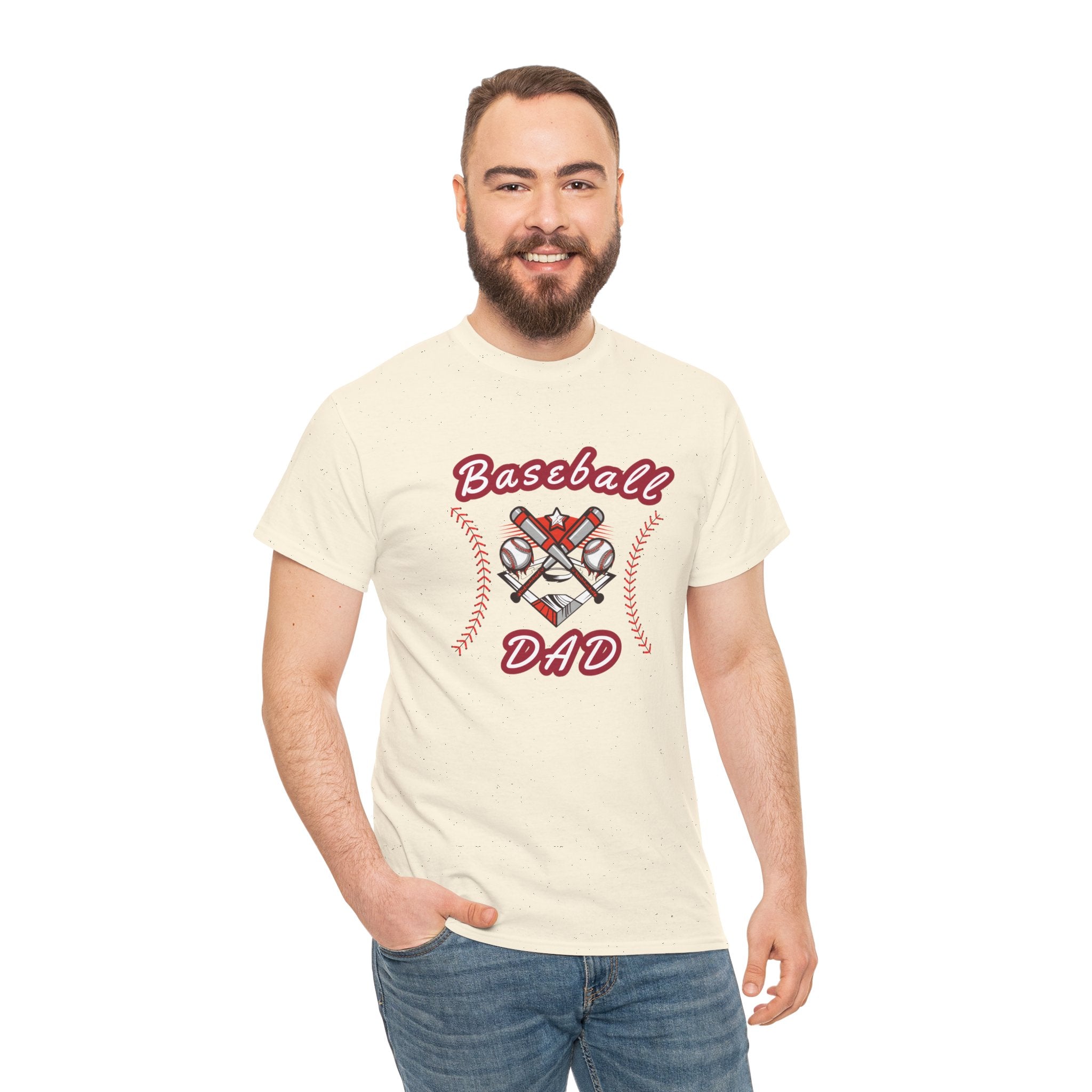 Baseball Dad T-Shirt – Vintage Crossed Bats & Glove Tee for Sports Fans, Father's Day Gift