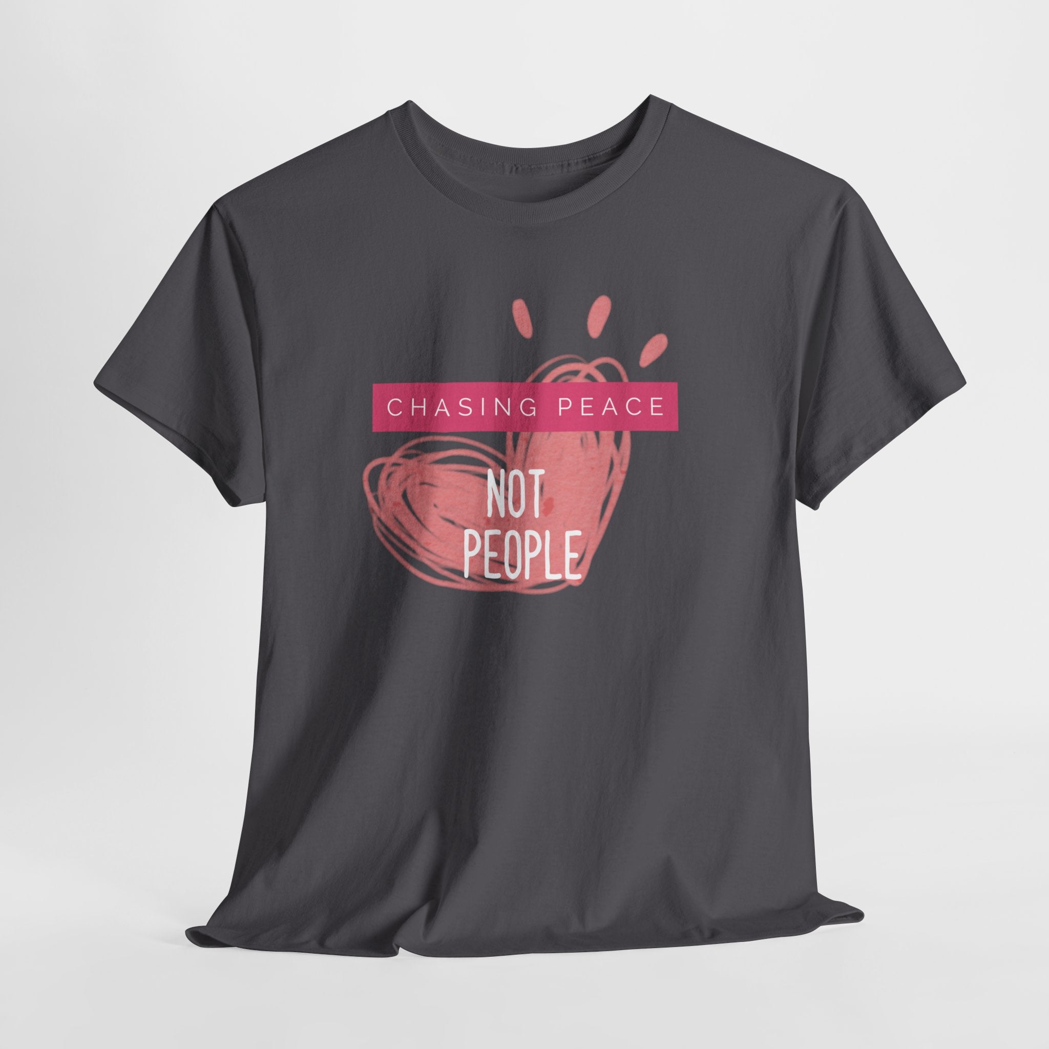 Chasing Peace Not People Tee — Pink Graphic Mental Health Awareness T‑Shirt