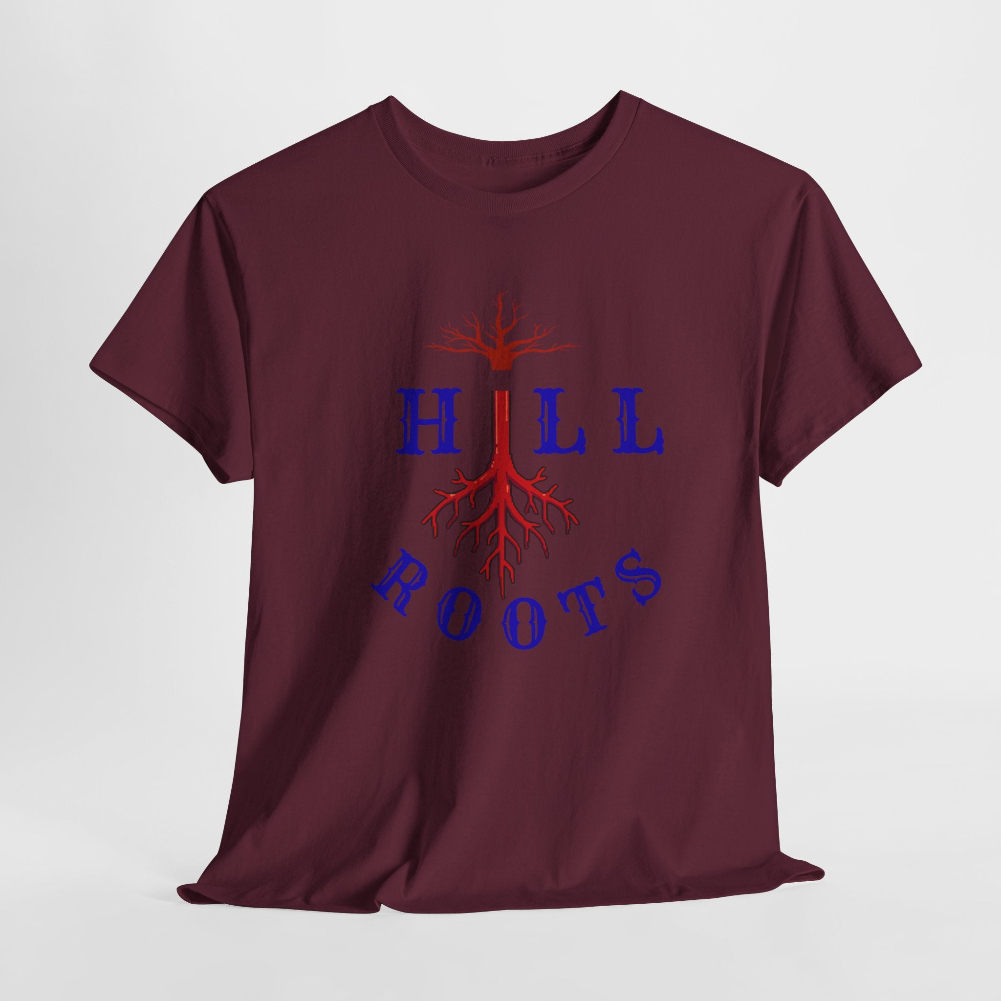 T-Shirt — Hill Roots Logo Tee (red tree roots graphic)