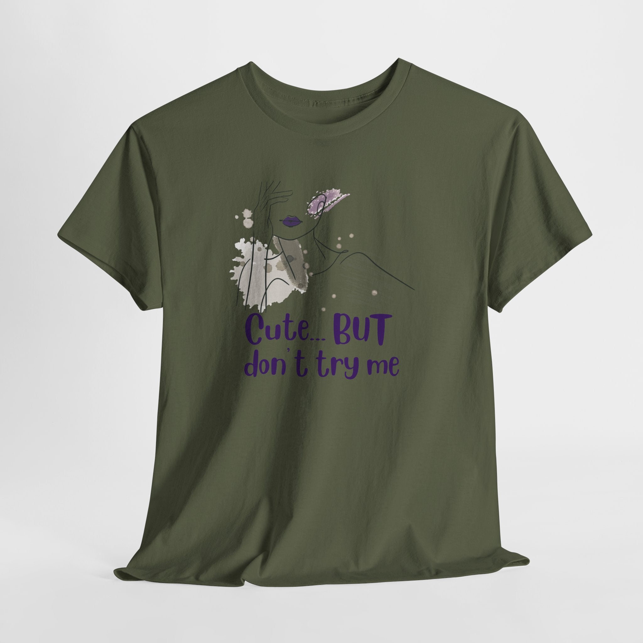 T‑Shirt — Cute… but don’t try me | Minimal Floral Graphic Tee
