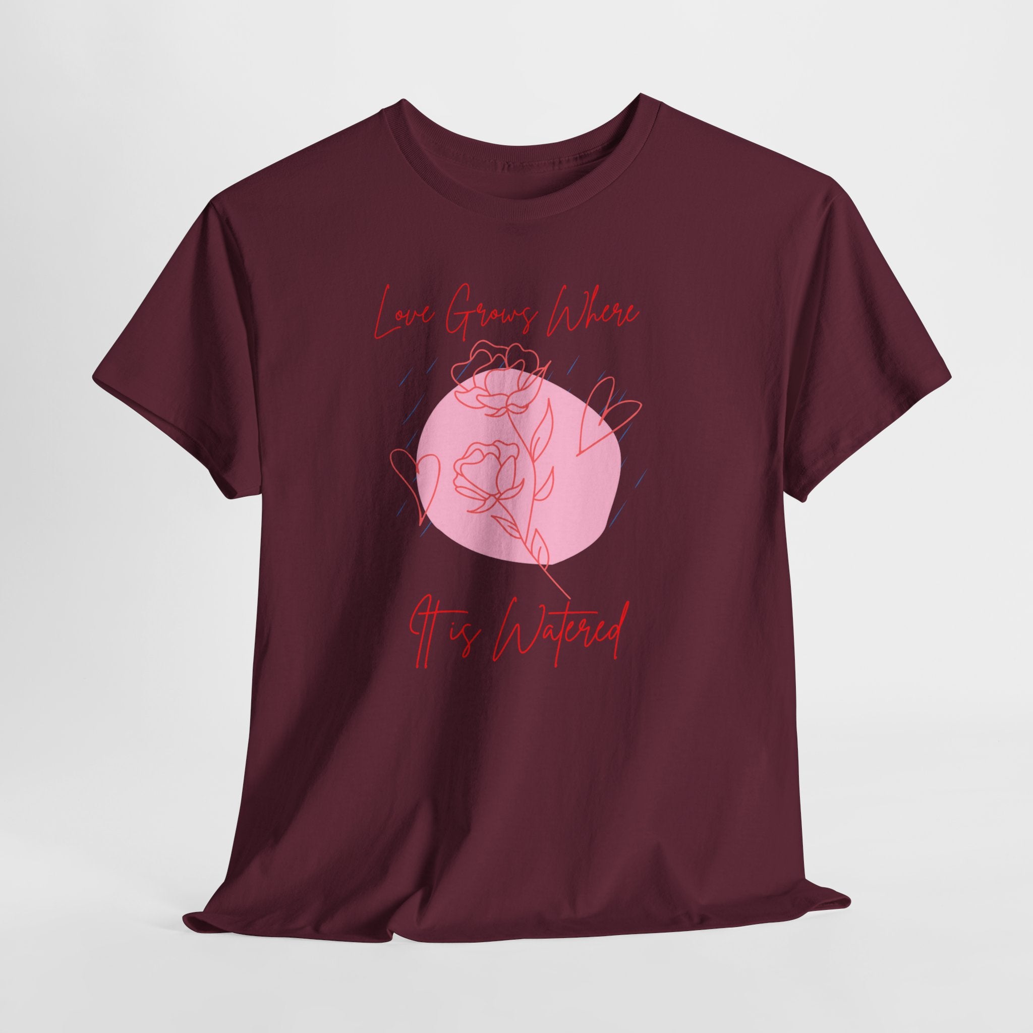 Rose Moon Graphic Tee — "Love Grows Where It’s Watered"