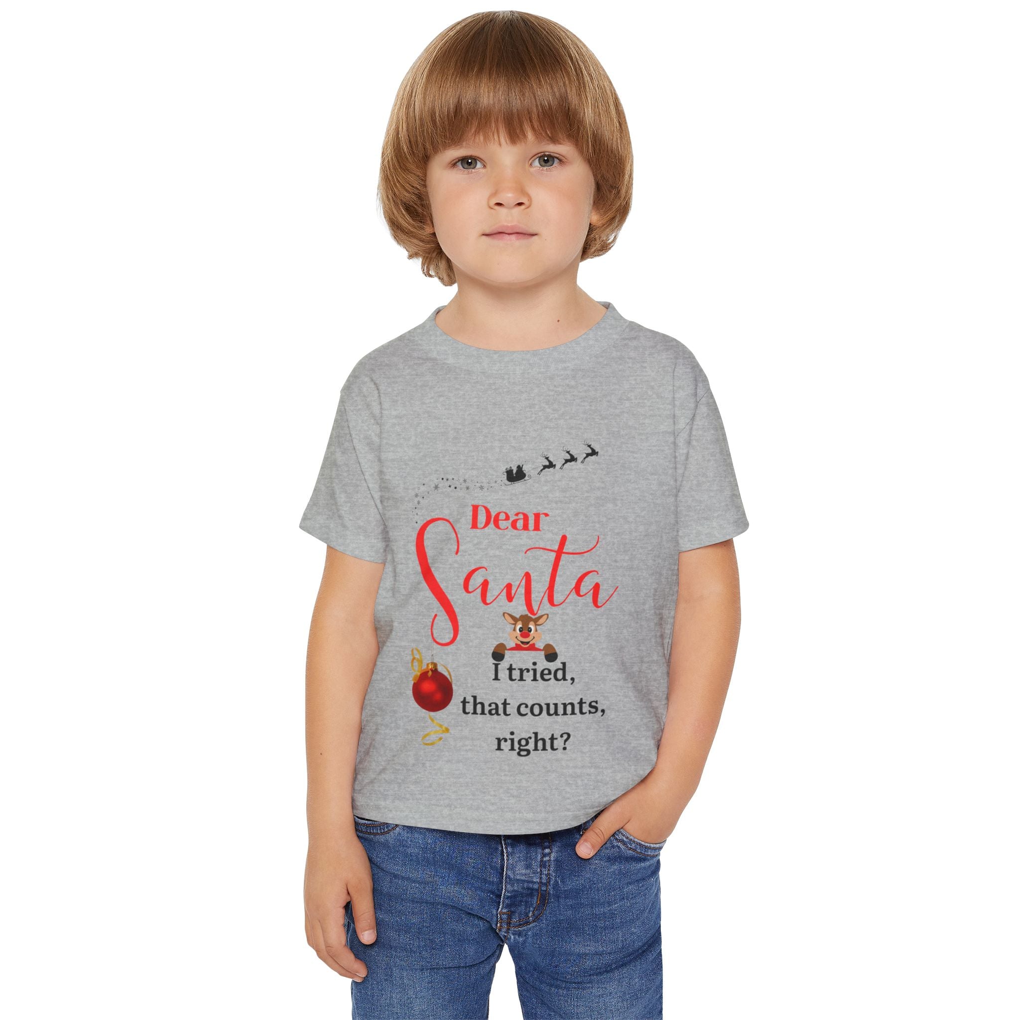 Dear Santa, I tried that... Toddler Tee, Cute Christmas Shirt for Kids, Holiday Gift, Santa Claus Apparel, Toddler Christmas Outfit