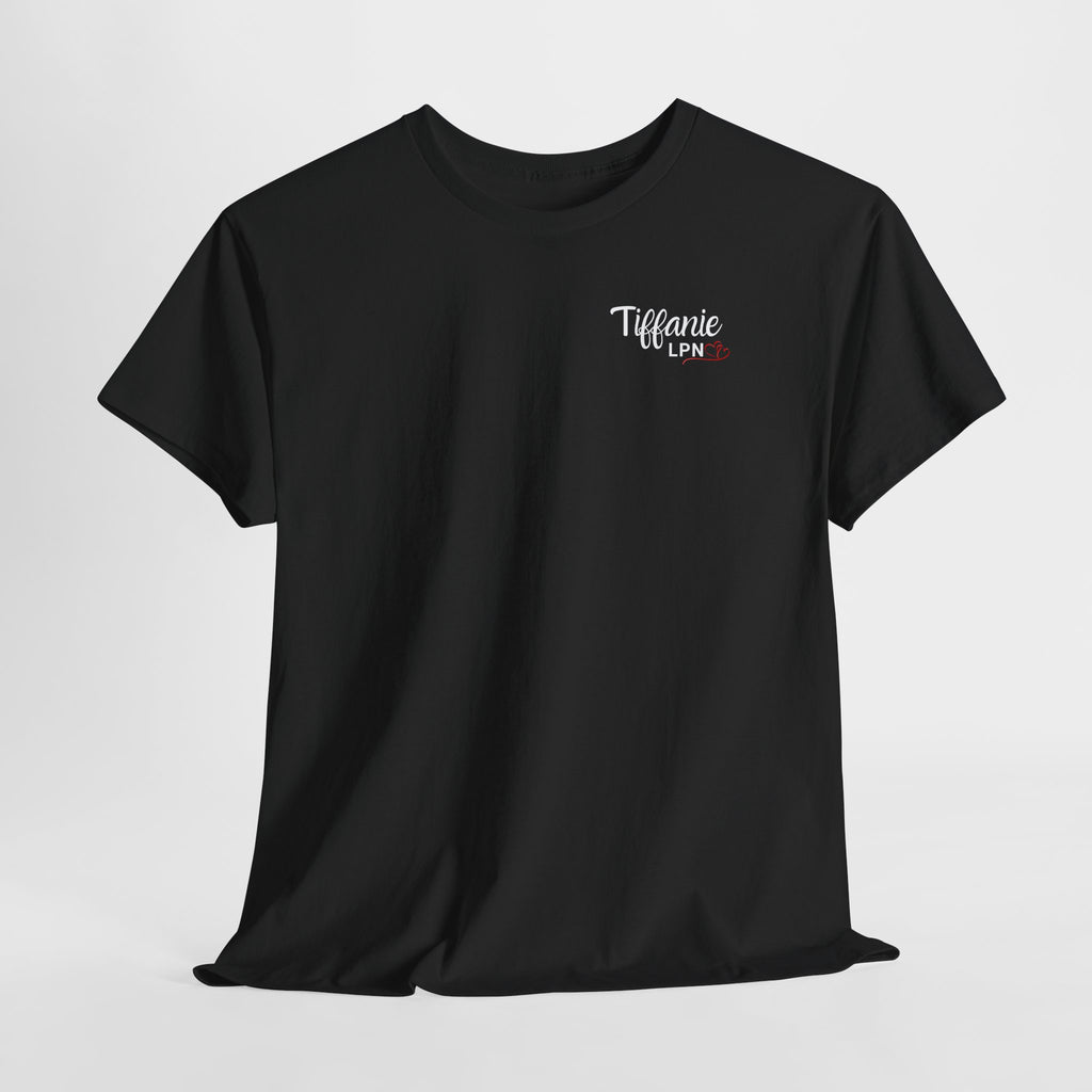 T-shirt — "Tiffany LPN" Script Logo Chest Tee
