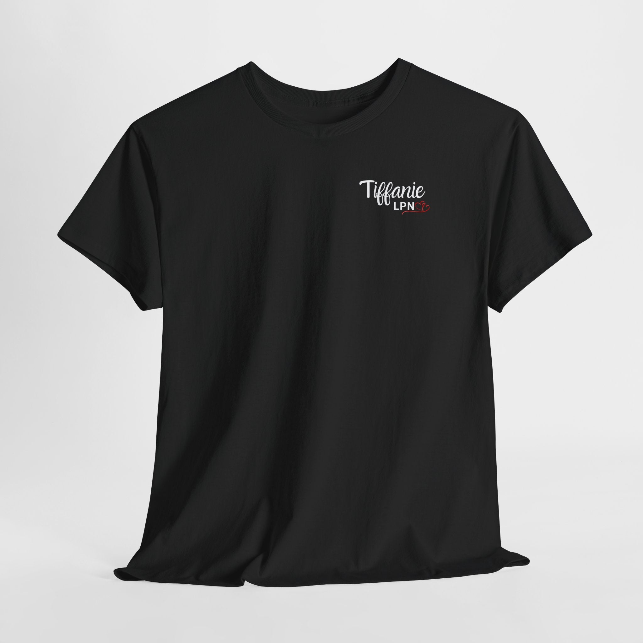 T-shirt — "Tiffany LPN" Script Logo Chest Tee