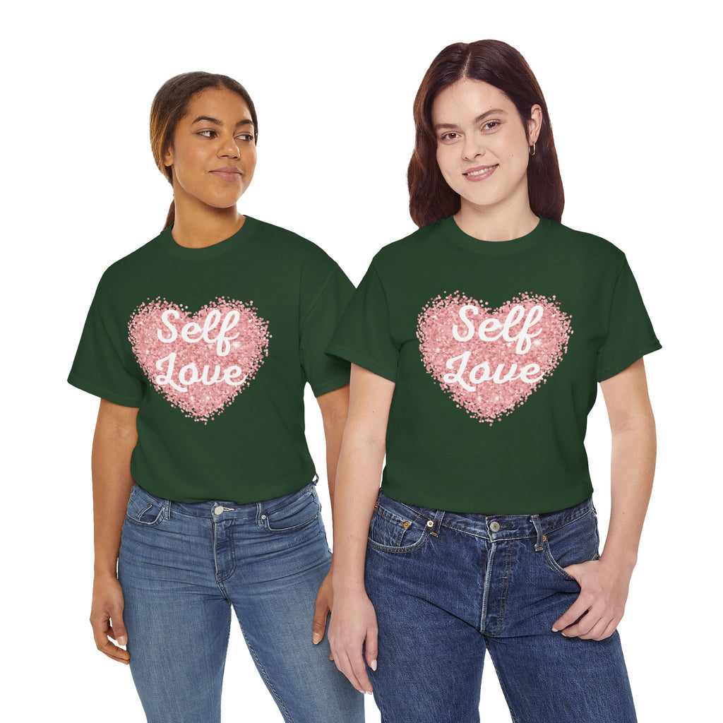 Self Love Tee — Pink Heart Mental Health Awareness Shirt