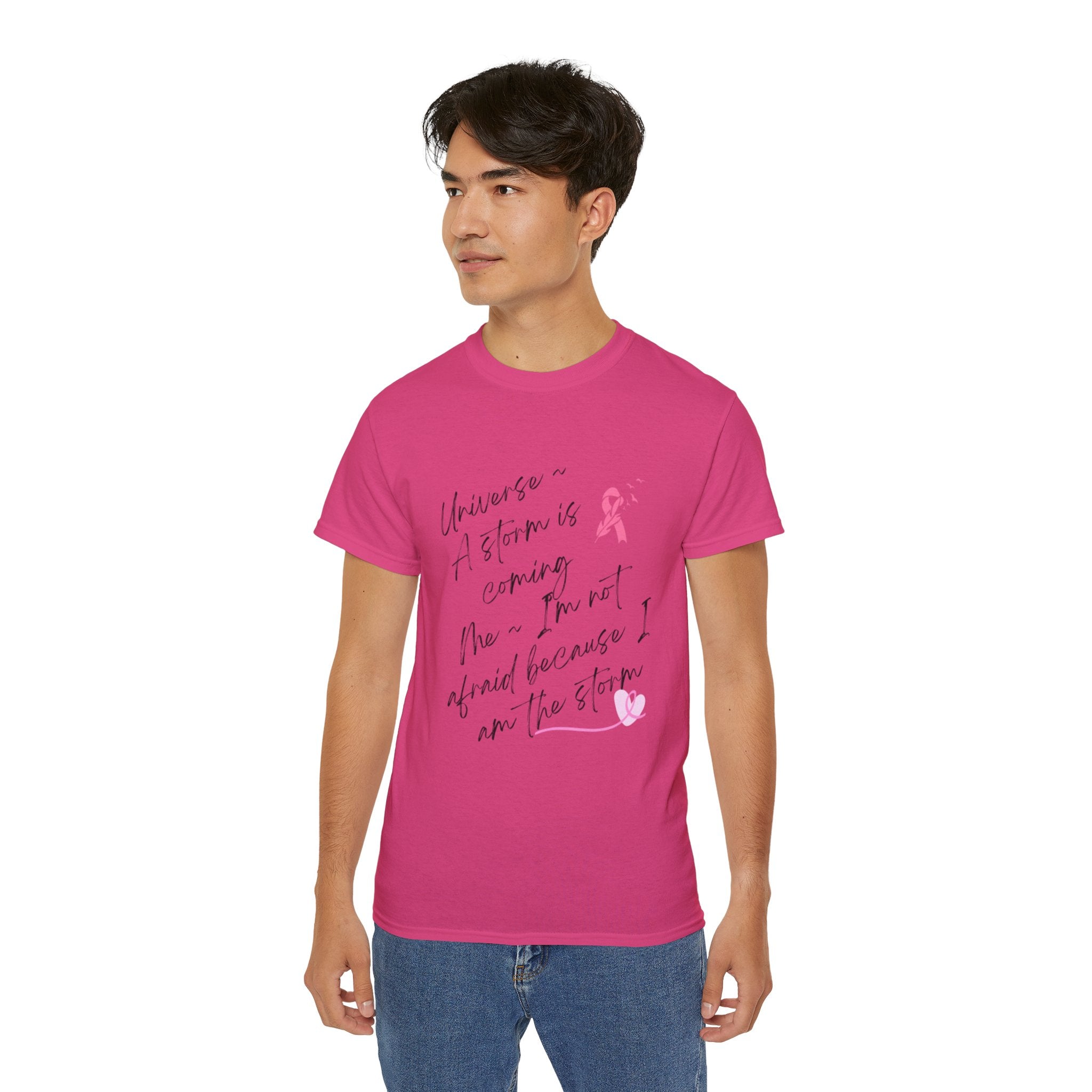 Breast Cancer Awareness Tee – "A Storm is Coming" Inspirational Cotton Shirt