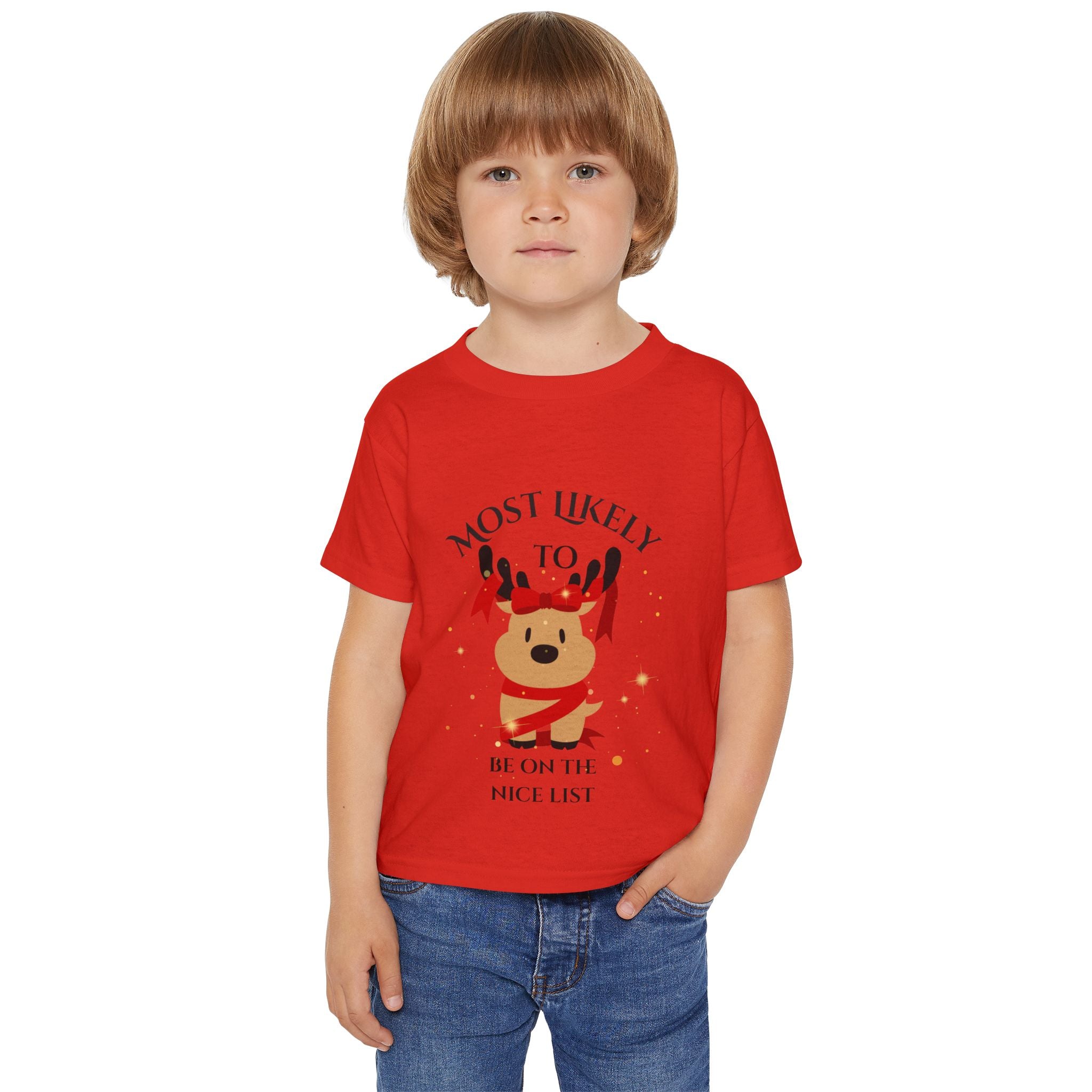 Most Likely to Be on the nice list Toddler Christmas T-Shirt, Cute Holiday Shirt, Kids Xmas Top, Most Likely To Be On Nice List Tee, Perfect for Family Photos, Christmas Gift