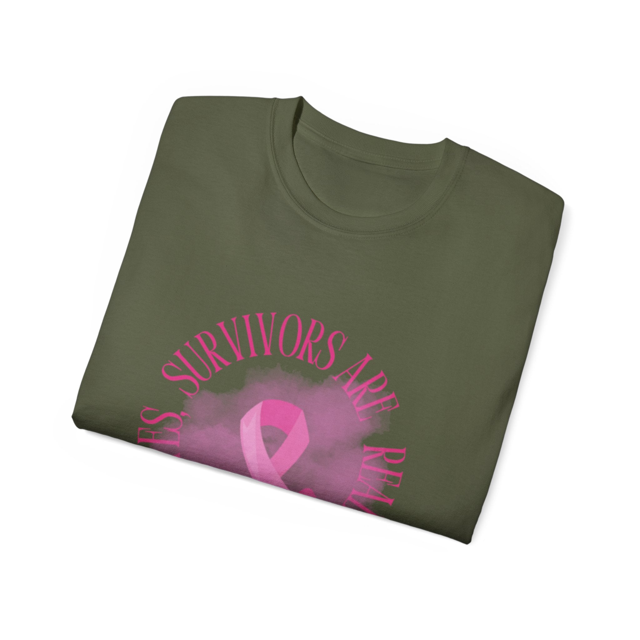 Breast Cancer Survivors Are Real T-Shirt — Pink Ribbon Boxing Gloves Tee