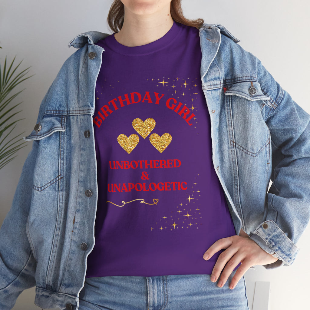 Birthday Girl Tee — "No Apologies" Graphic Birthday Shirt