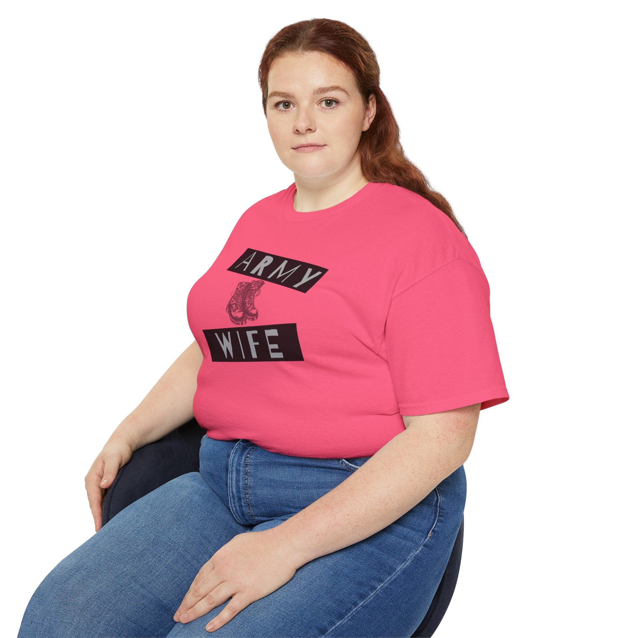 Army Wife T‑Shirt — Military Wife Tee with Combat Boot Graphic