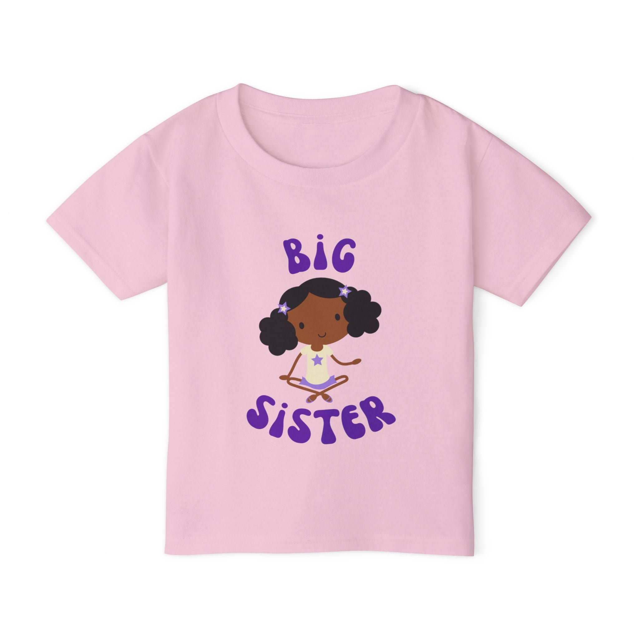 Big Sister Toddler Tee — Cute African American Girl Announcement Shirt