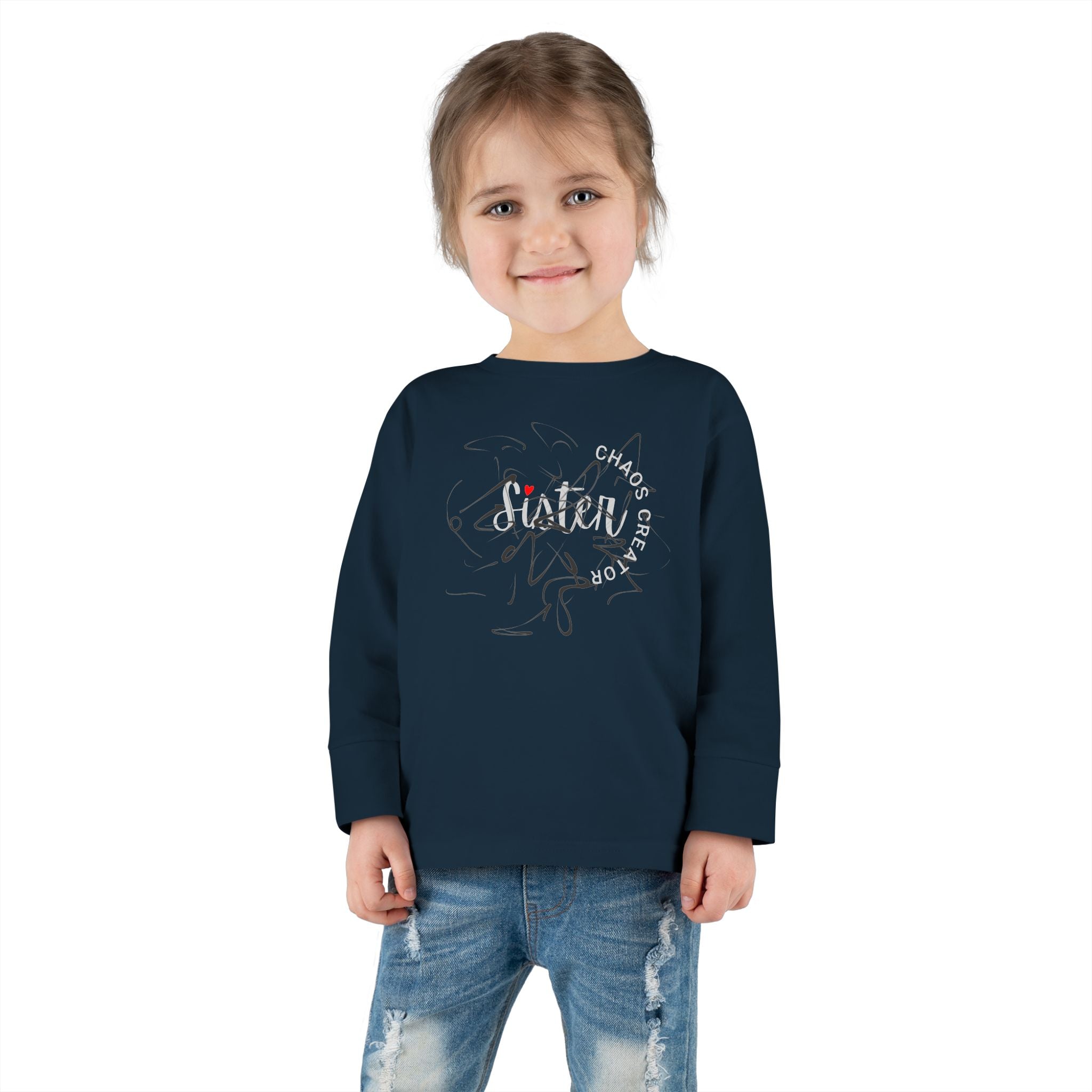 Toddler Long Sleeve Tee — 'Sister Chaos Creator' Toddler Shirt