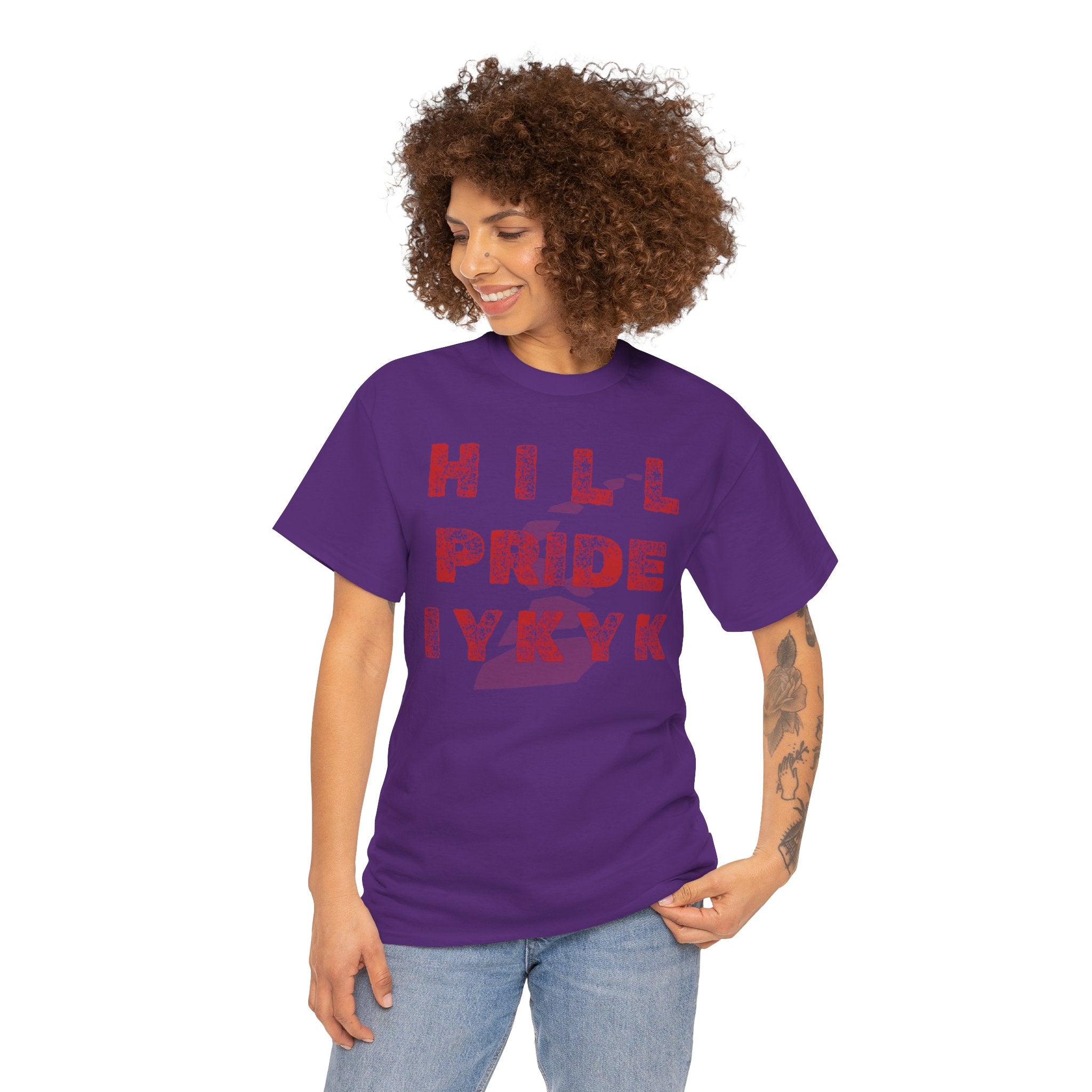 Hill Pride Cobblestone Road Graphic Tee — Red Brick Path Text Design