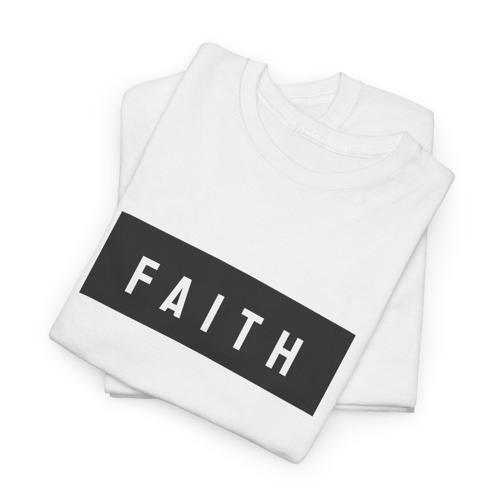 Faith Graphic Tee — Minimal Black Box Christian T-Shirt