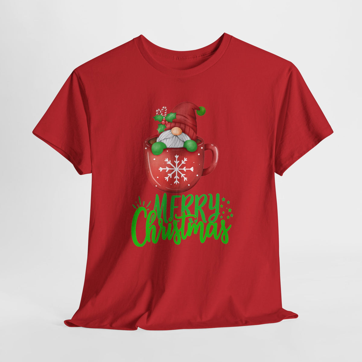 Merry Christmas Gnome in Mug Graphic T-Shirt