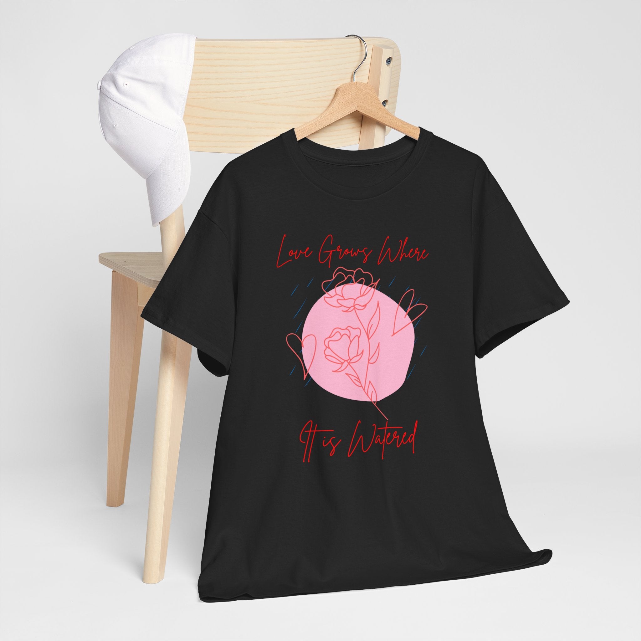 Rose Moon Graphic Tee — "Love Grows Where It’s Watered"