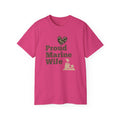 Proud Marine Wife T-Shirt — Camouflage Heart & Marine Family Tee
