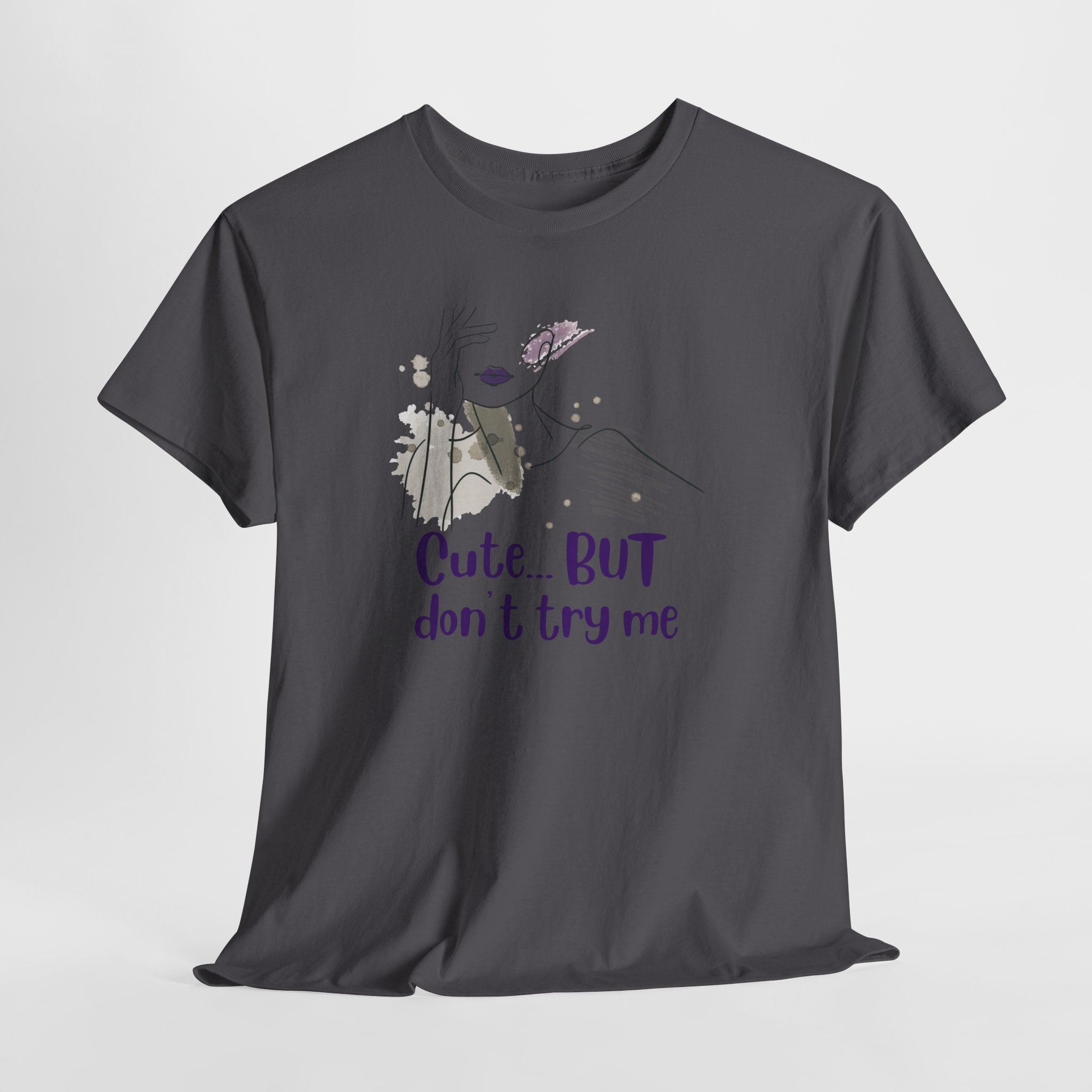 T‑Shirt — Cute… but don’t try me | Minimal Floral Graphic Tee