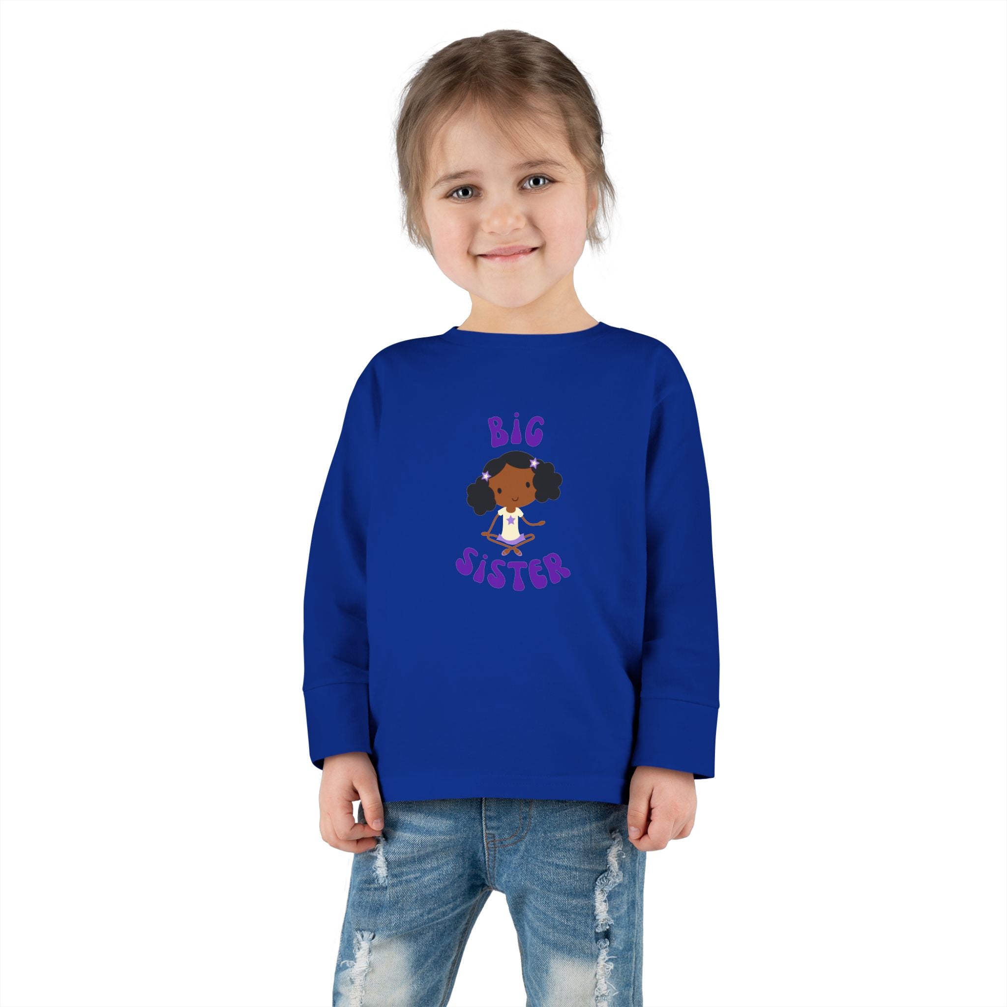 Big Sister Toddler Long Sleeve Tee — Cute Sister Announcement Shirt