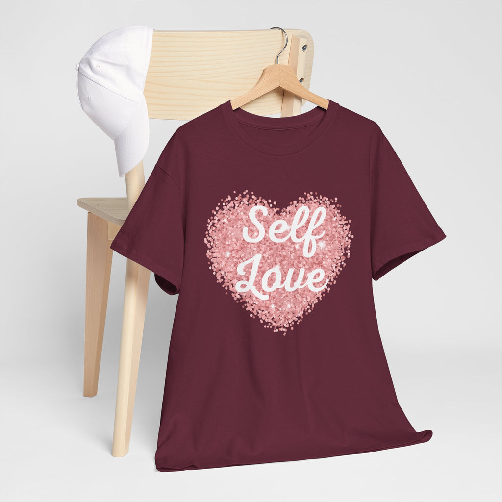 Self Love Tee — Pink Heart Mental Health Awareness Shirt