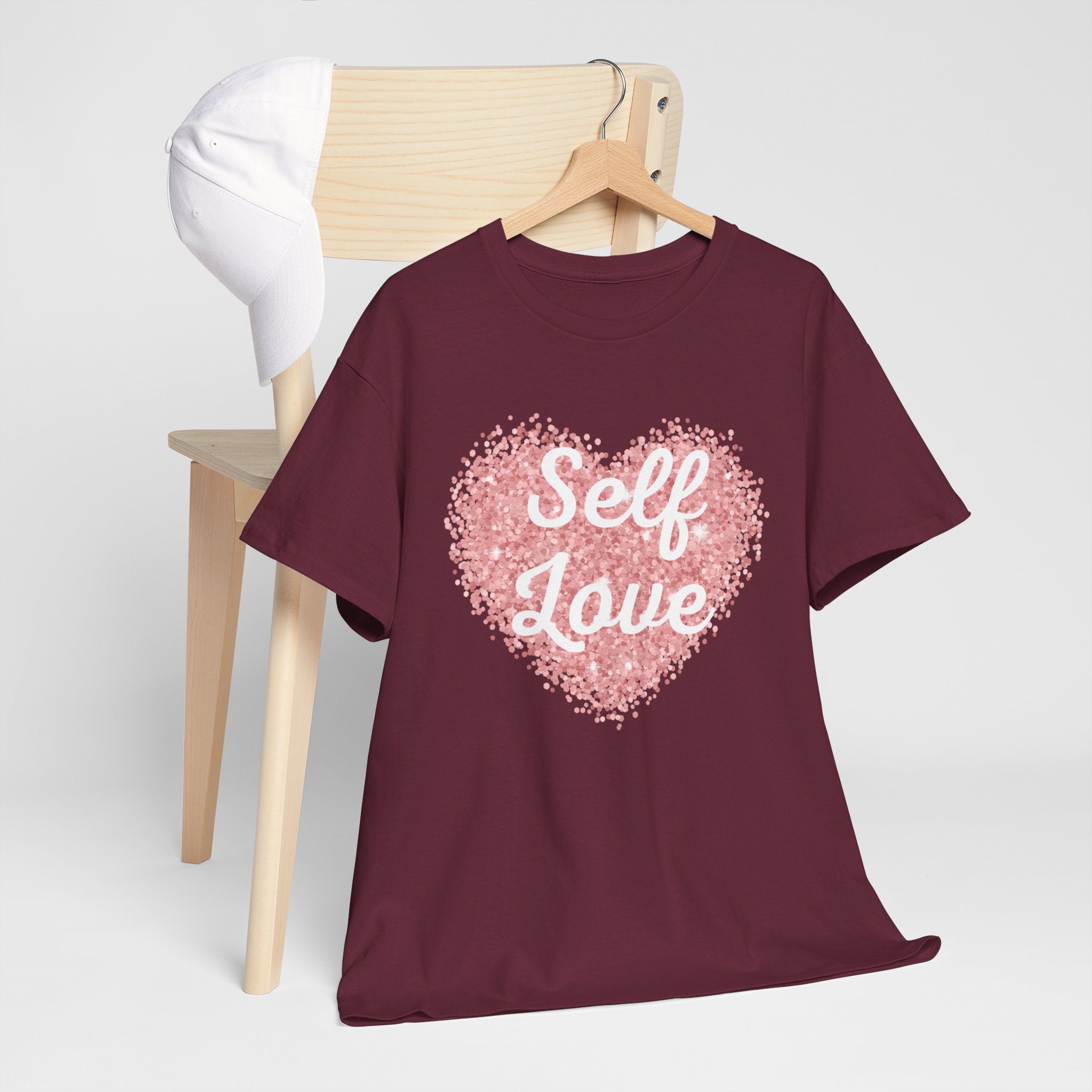 Self Love Tee — Pink Heart Mental Health Awareness Shirt