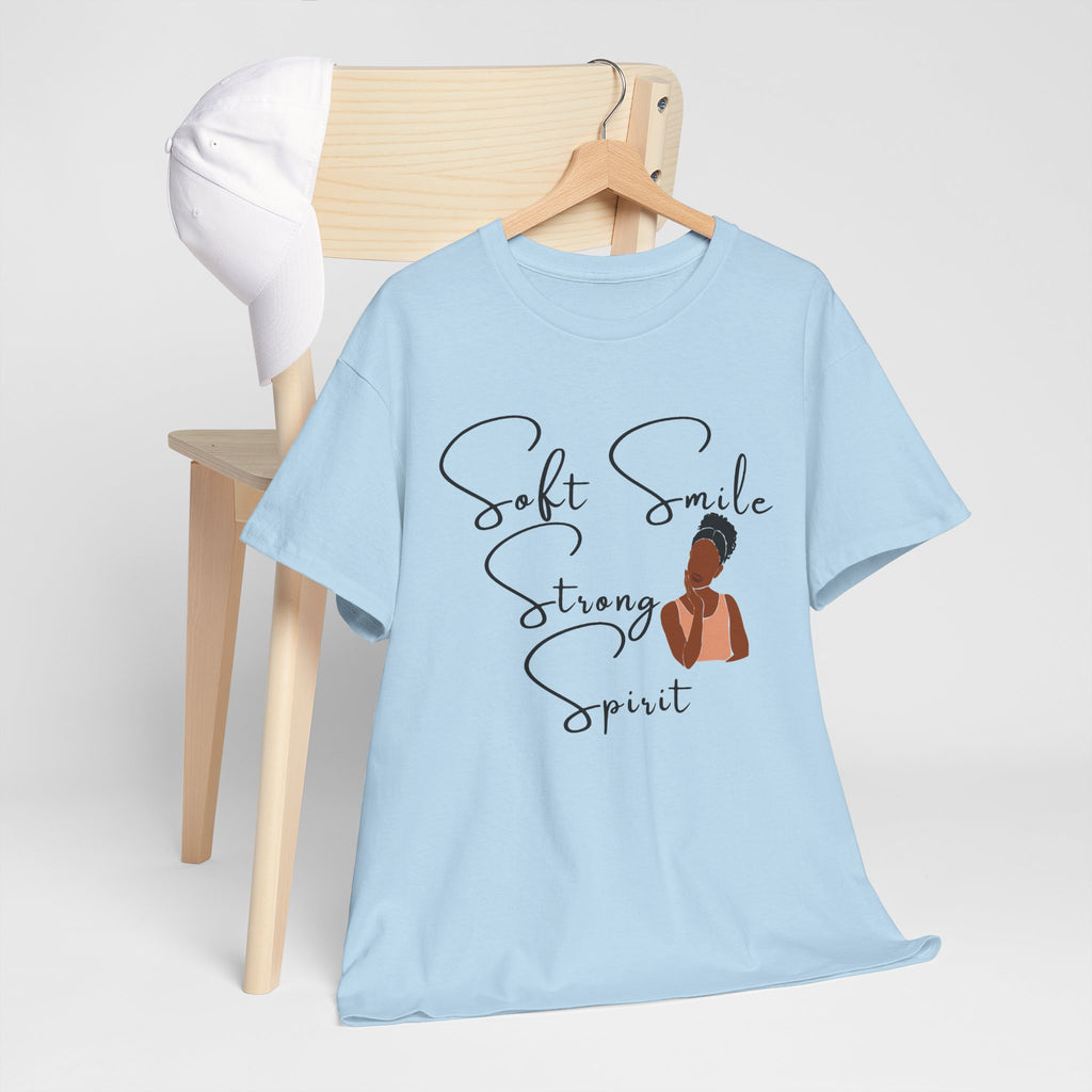 Soft Smile Strong Spirit Tee — Minimal Line Art Inspirational T-Shirt