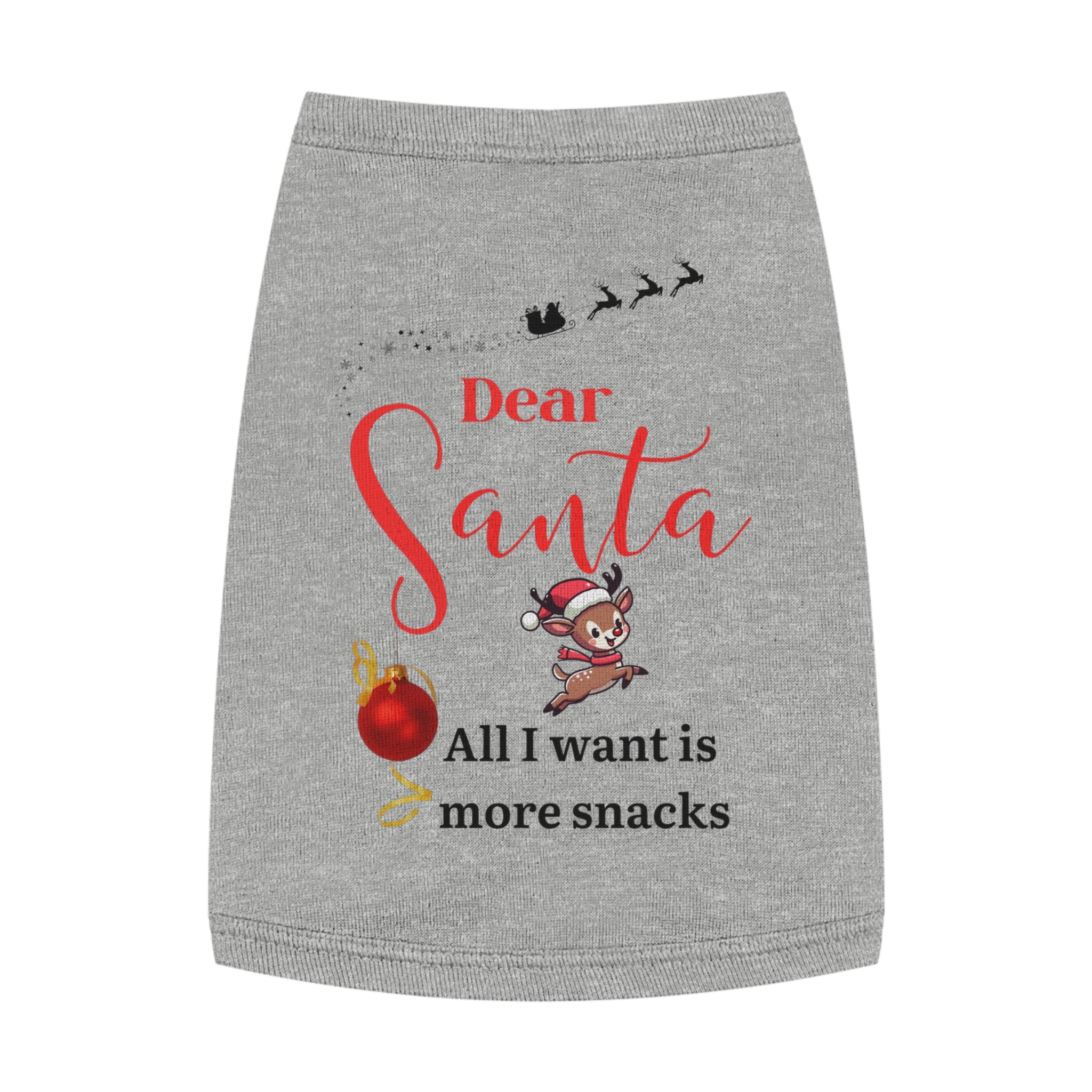 Dear Santa, All I want is...Santa Pet Tank Top - Festive Dog Apparel for Christmas, Holiday Outfit, Cute Pet Gift, Funny Pet Clothes, Cute Pet Tank
