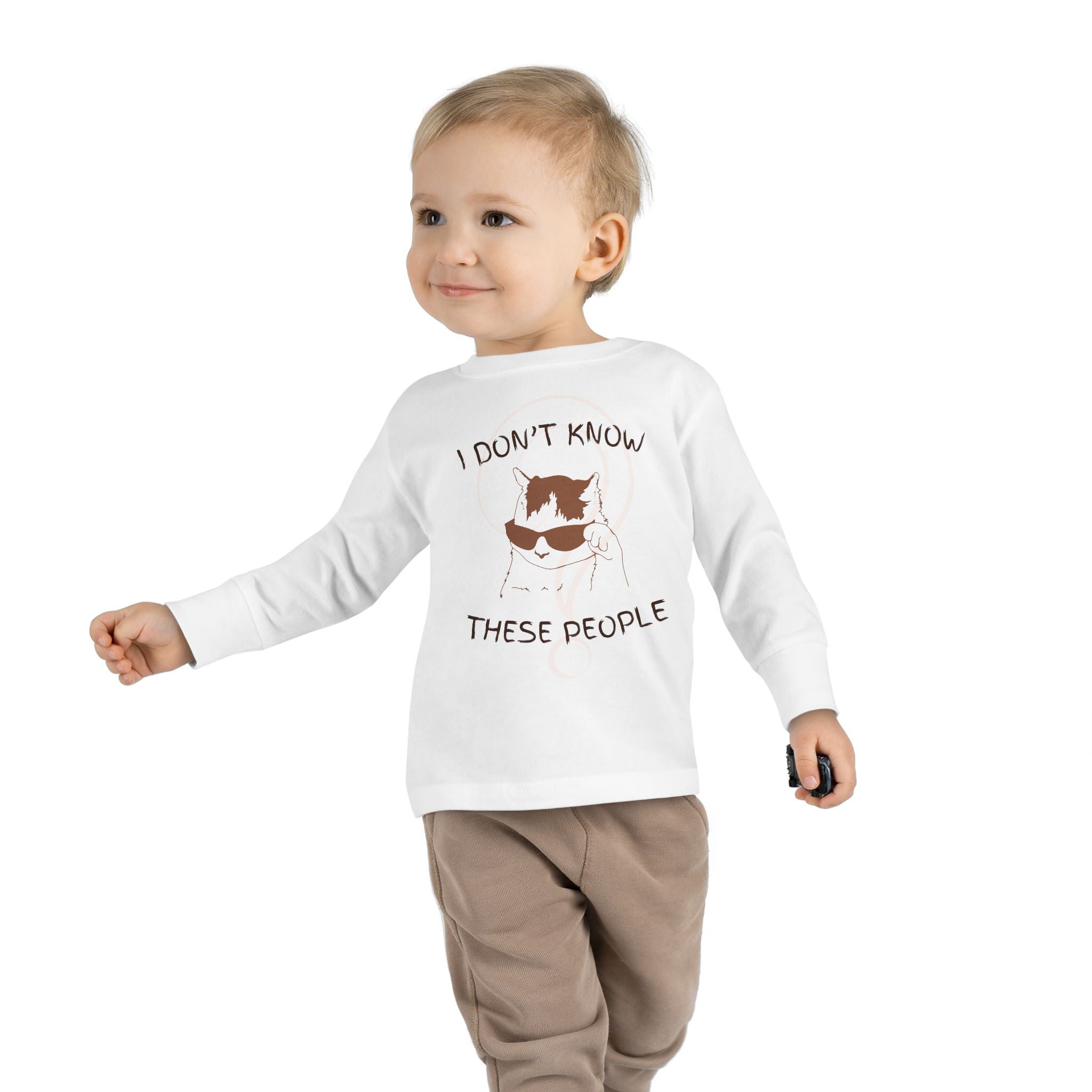 Toddler Long Sleeve Tee — "I Don't Know These People" Funny Kid Graphic Shirt