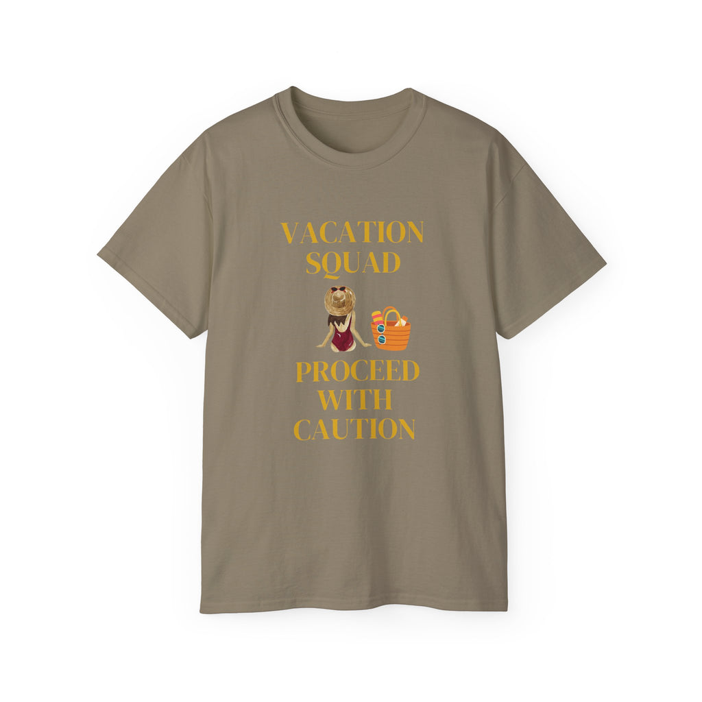 Vacation Squad Tee — “Proceed With Caution” Summer Shirt