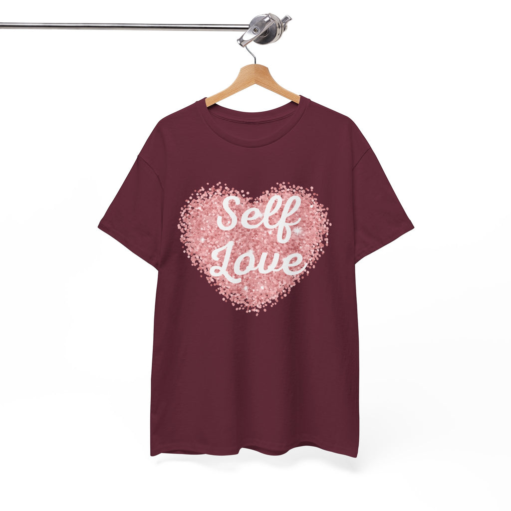 Self Love Tee — Pink Heart Mental Health Awareness Shirt