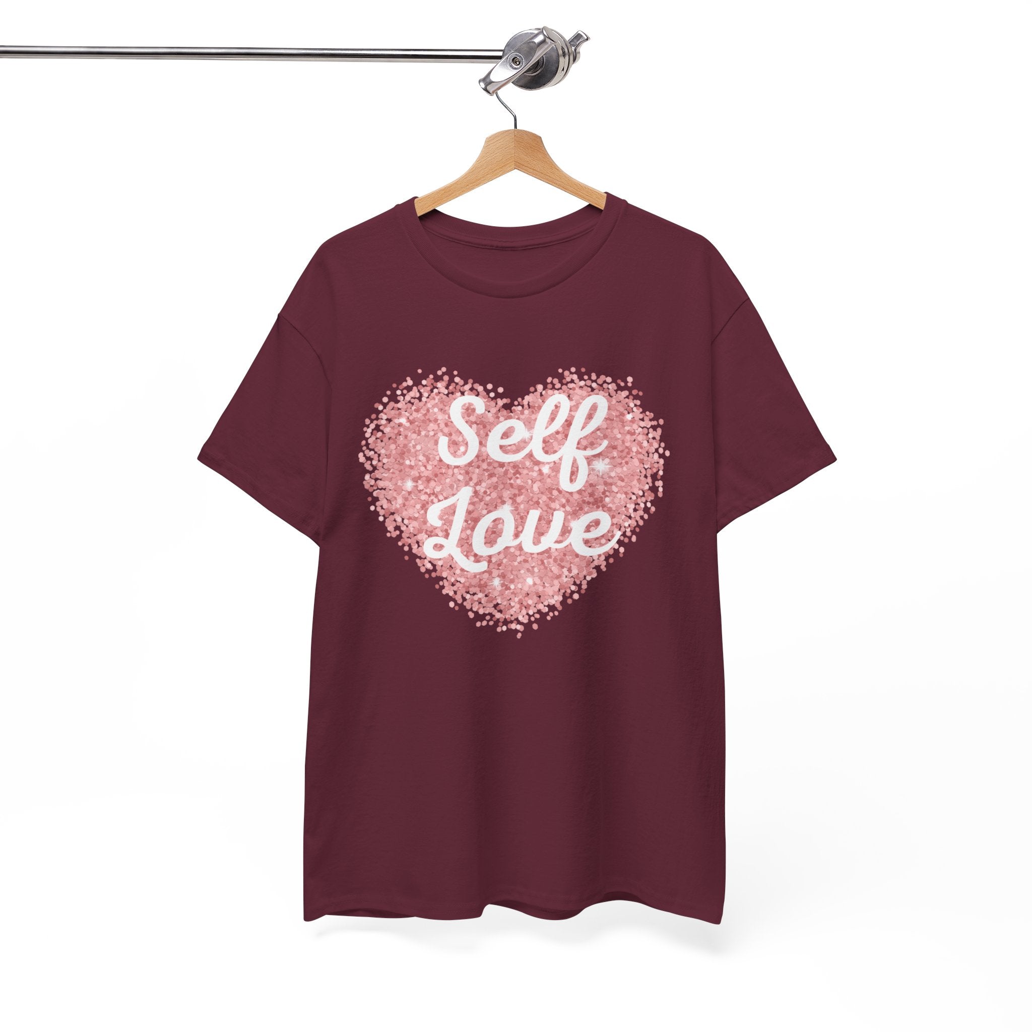 Self Love Tee — Pink Heart Mental Health Awareness Shirt