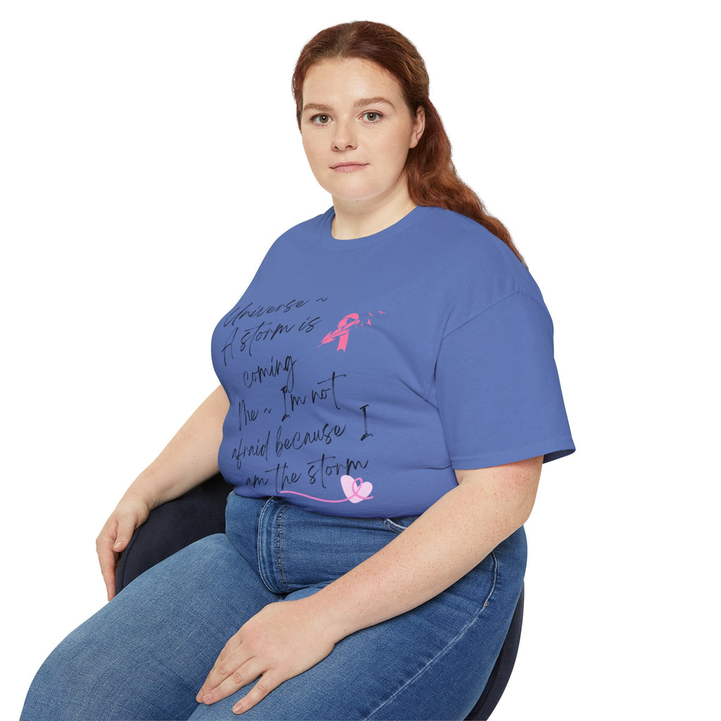 Breast Cancer Awareness Tee – "A Storm is Coming" Inspirational Cotton Shirt