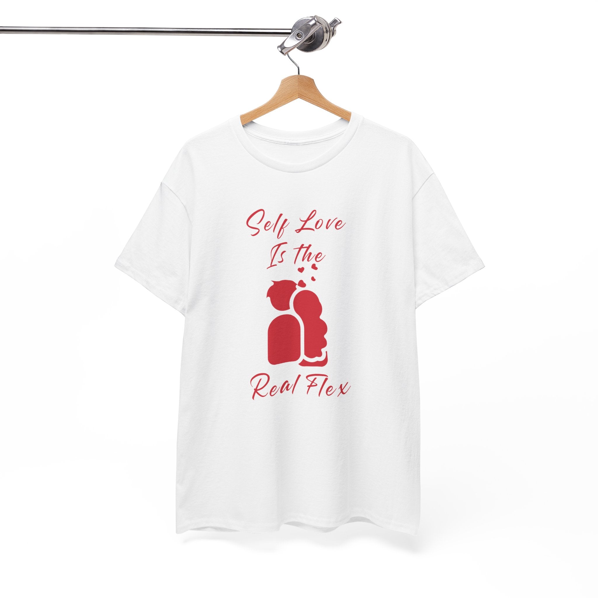 T-Shirt — "Self Love Is The Real Flex" Romantic Couple Graphic Tee