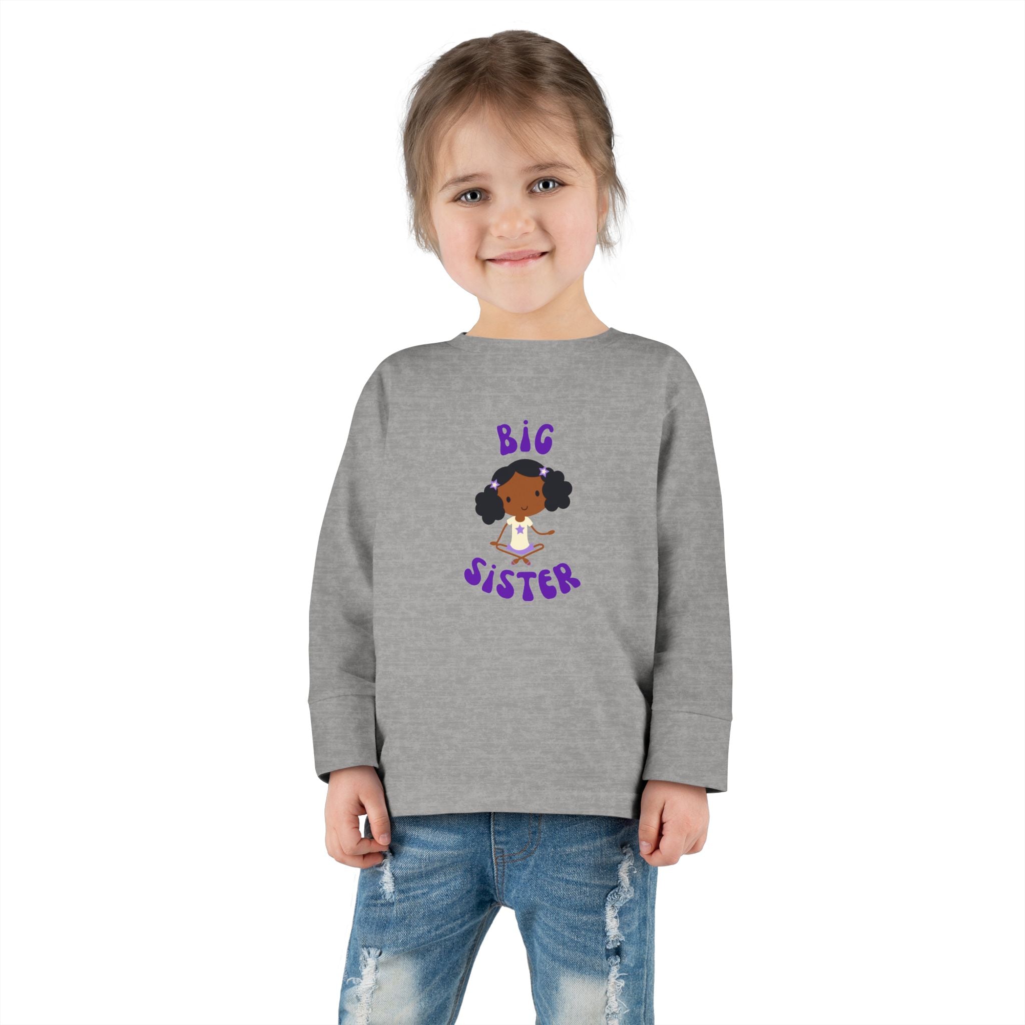 Big Sister Toddler Long Sleeve Tee — Cute Sister Announcement Shirt