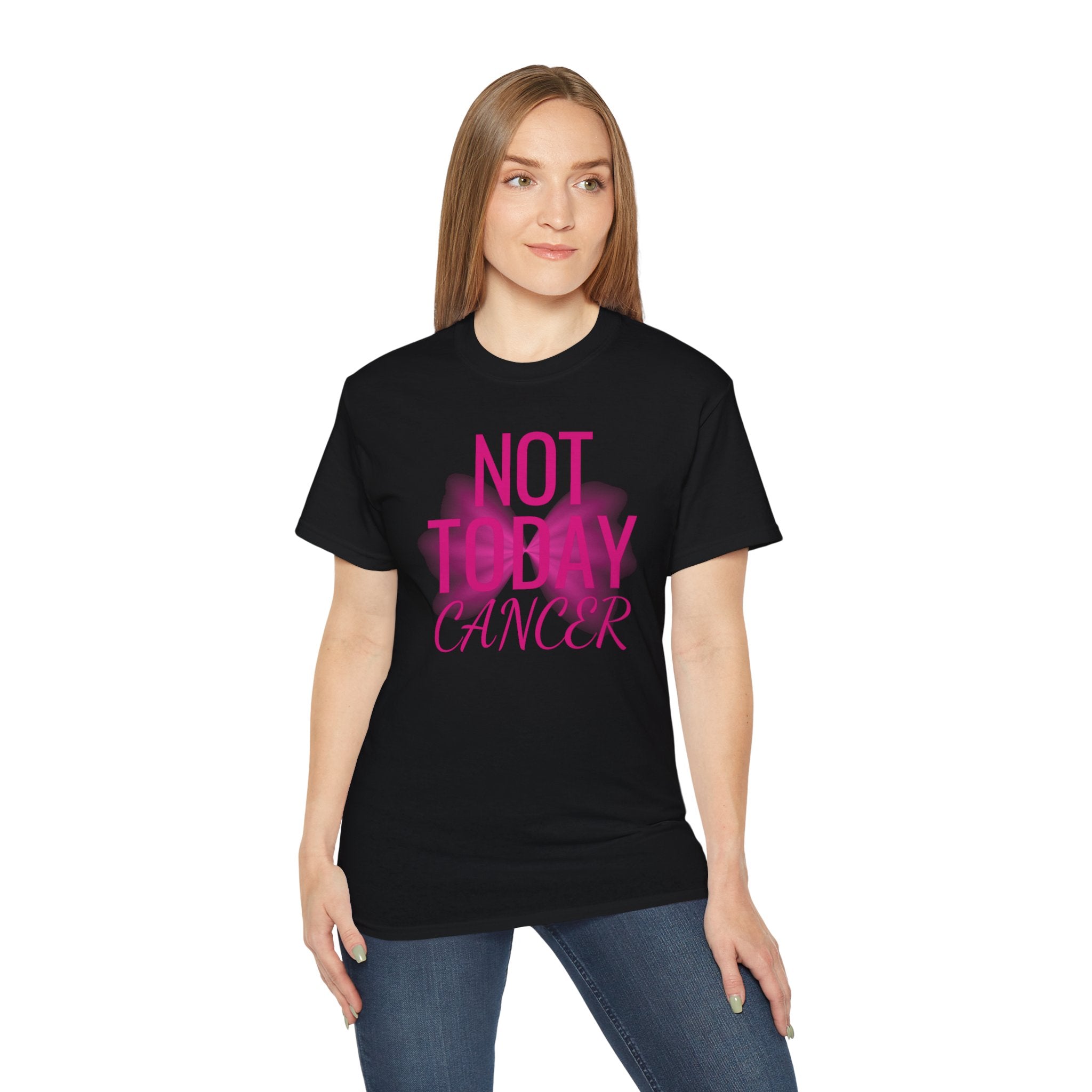 Not Today Cancer T-Shirt — Inspirational Cancer Awareness Tee with Pink Ribbon